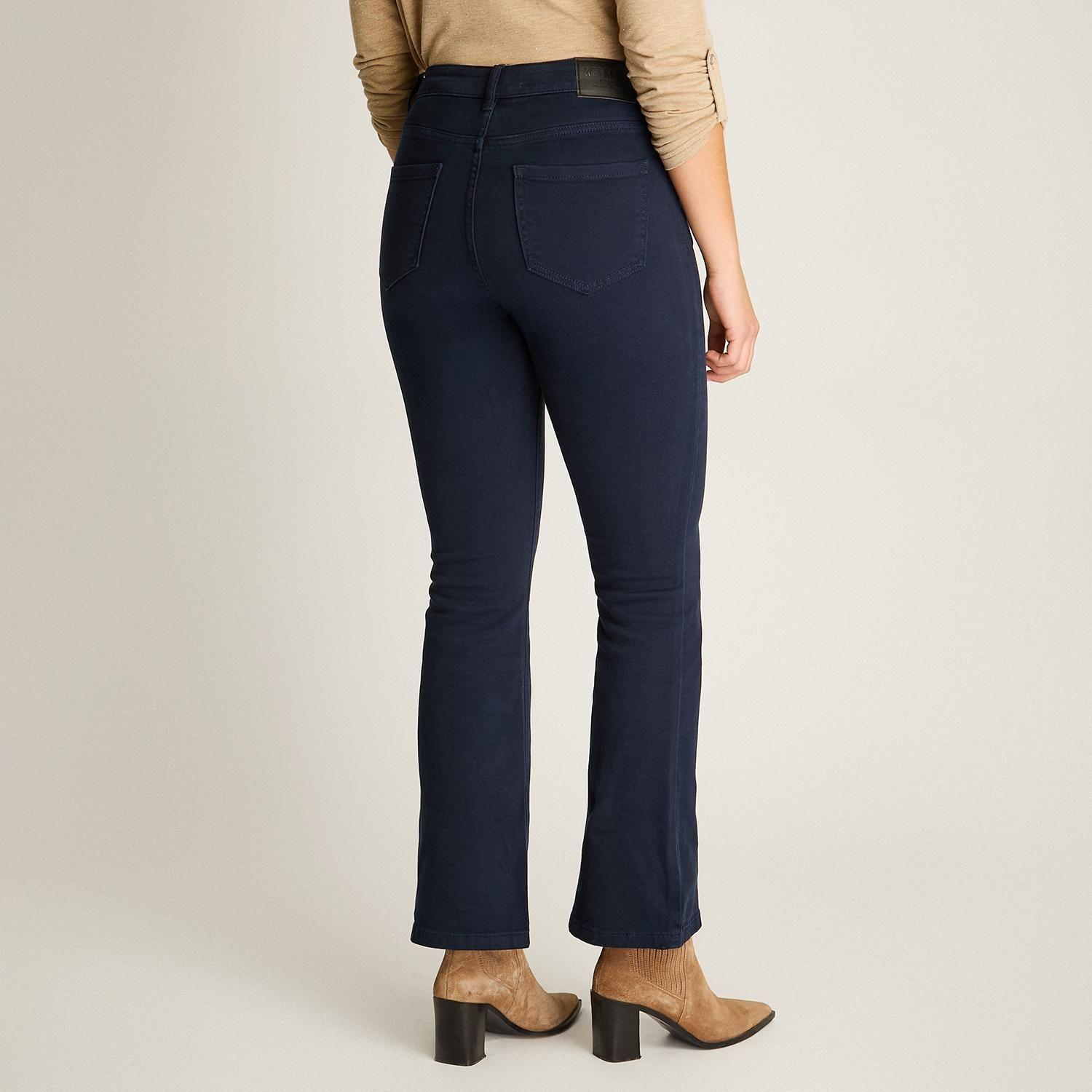 Jeans Azul Mini Flare de Tiro Medio con Cinco Bolsillos-1