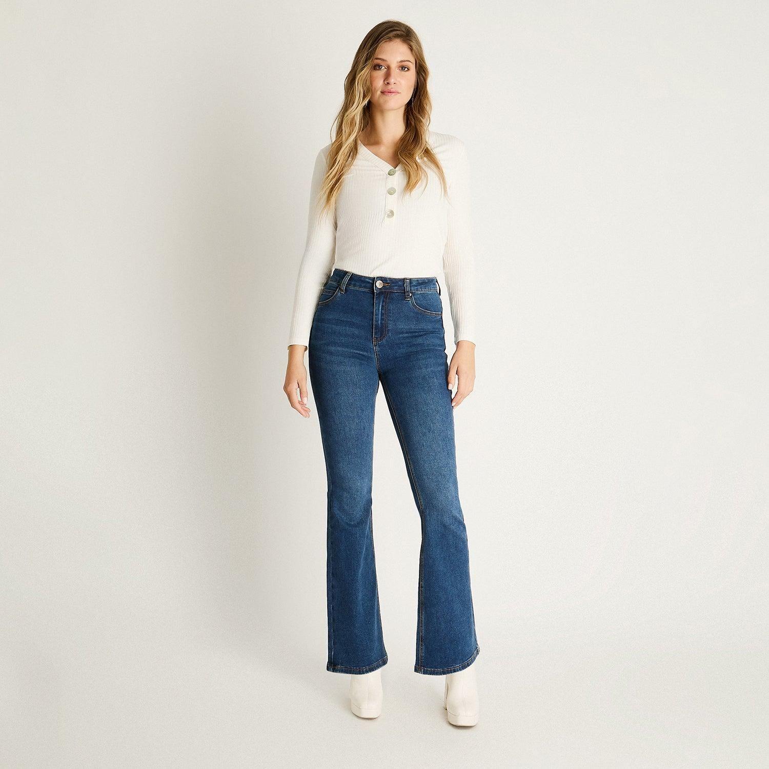 Jeans Azul Medio Flare-3