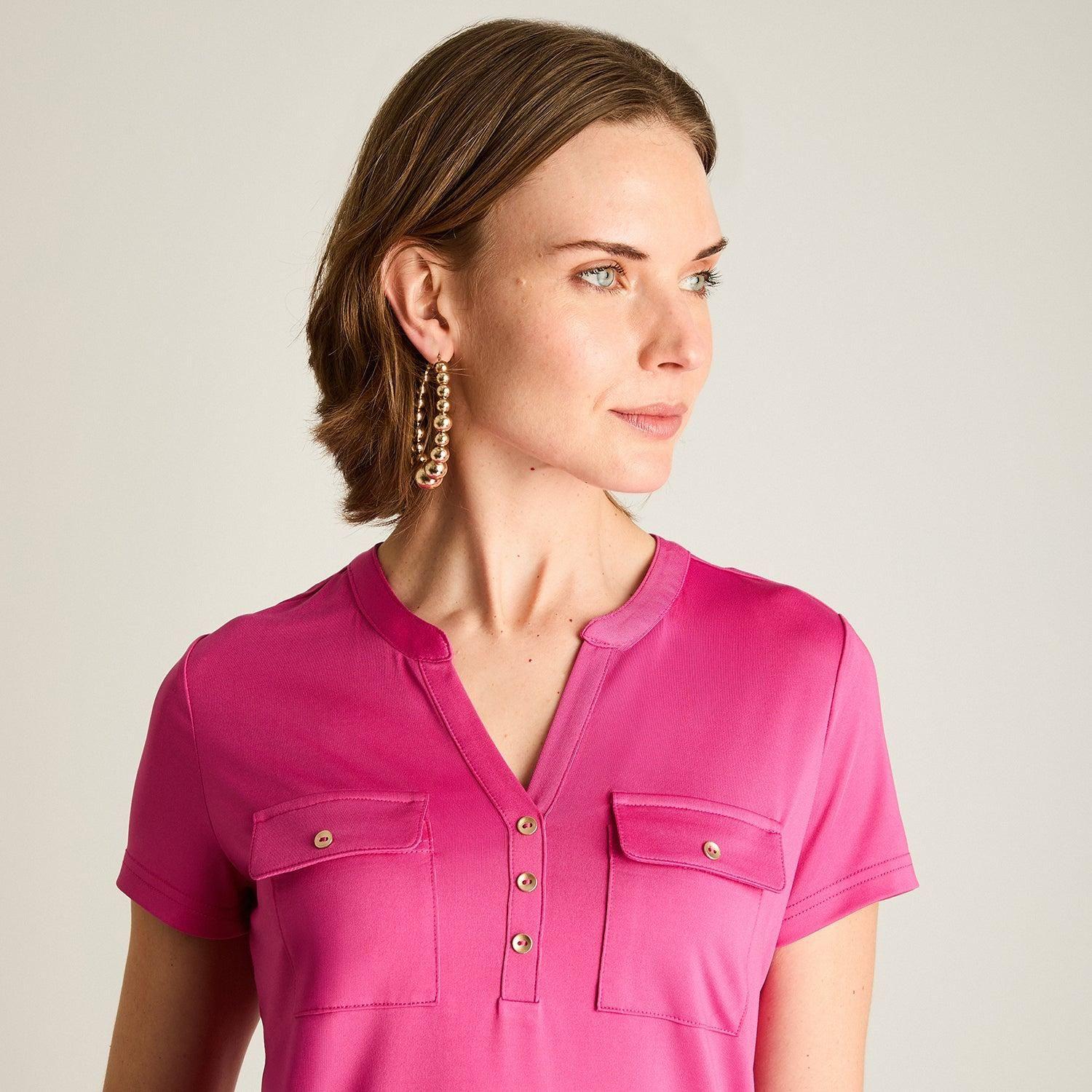 Polera Morado Manga Corta con Bolsillos-2