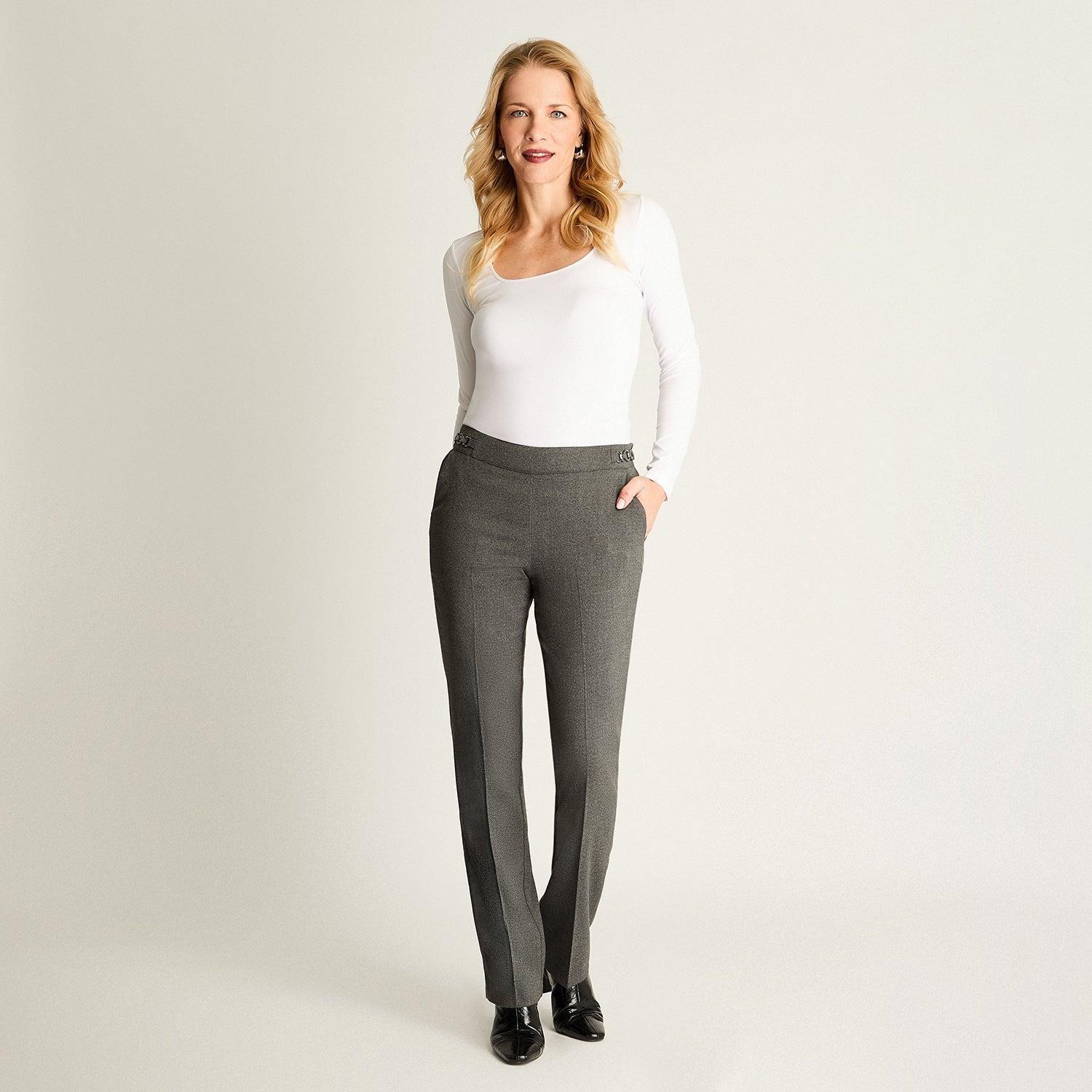 Pantalón Sastrero Con Cadena En Costados Gris-2