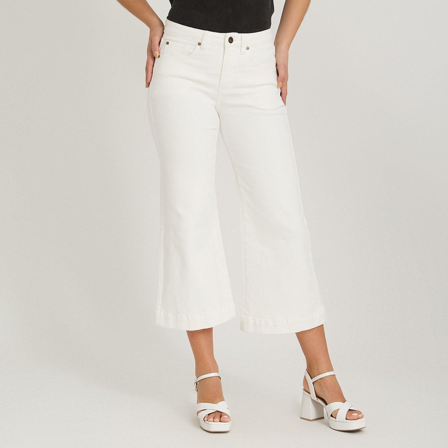 Jeans Culotte un Botón Crudo-0