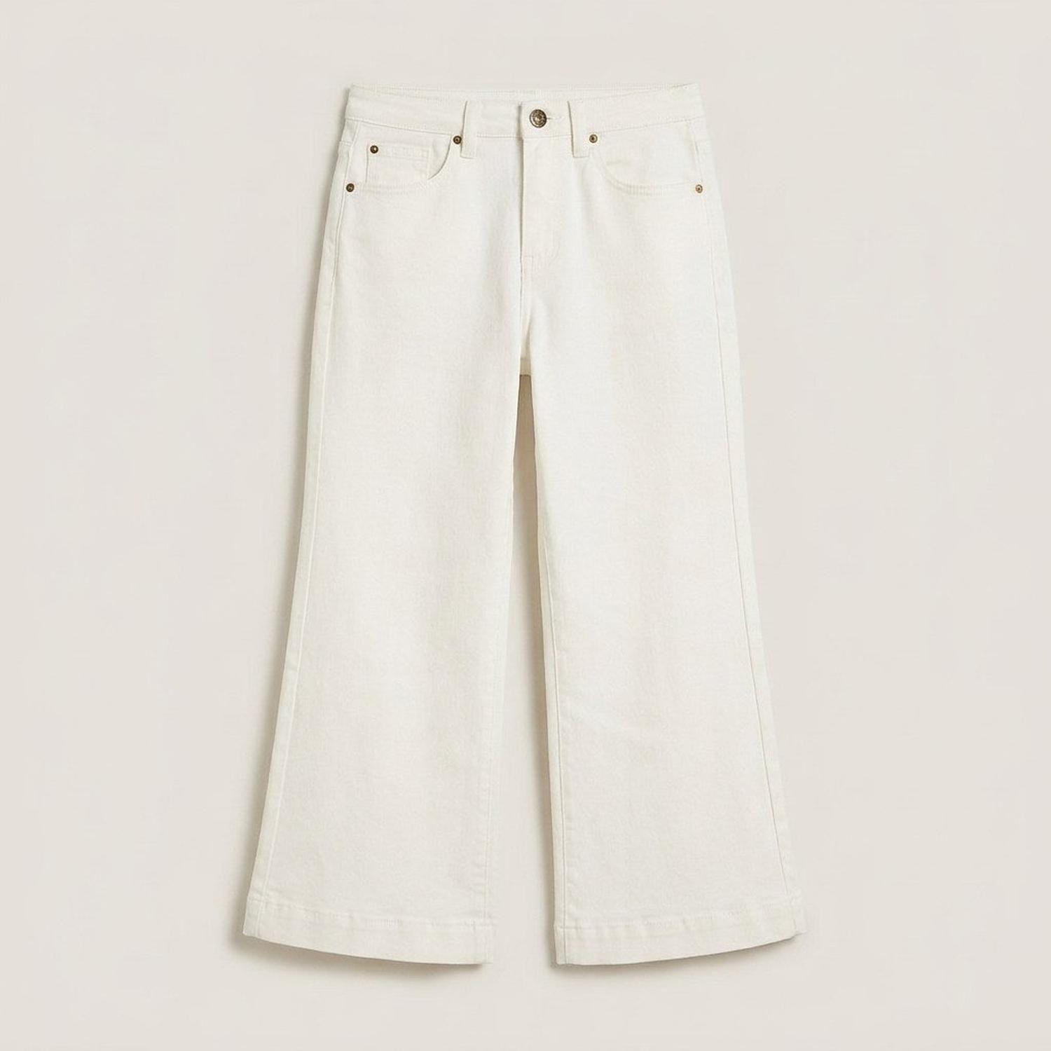 Jeans Culotte un Botón Crudo-5