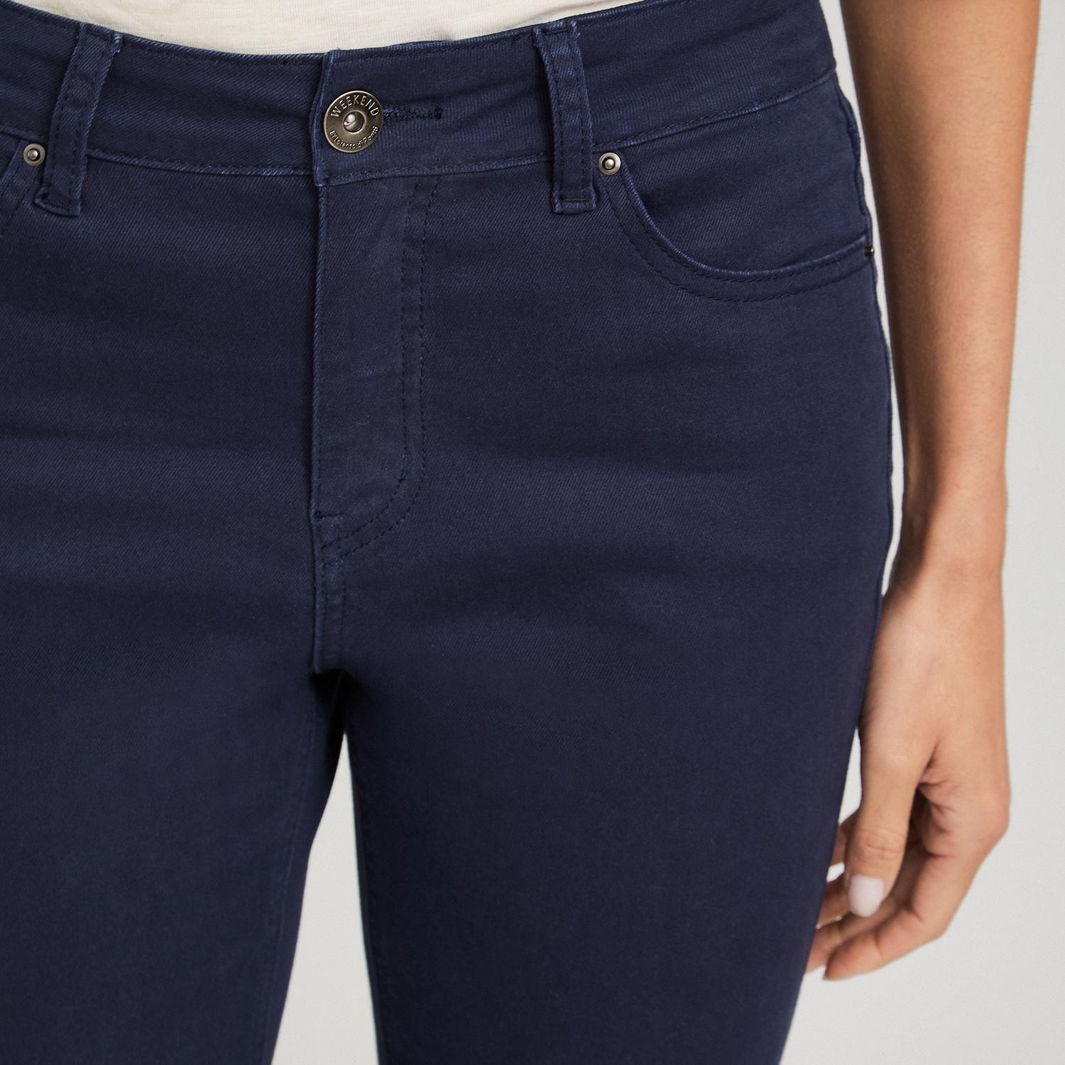 Jeans Flare un Botón Azul-2
