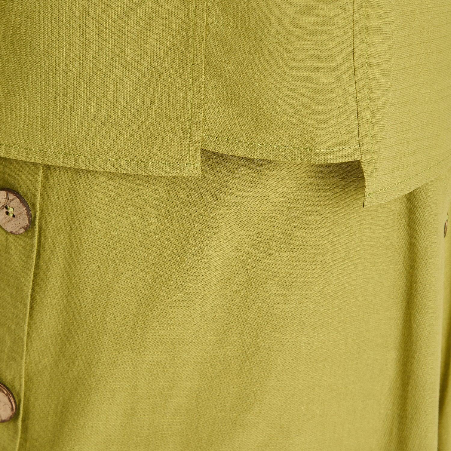 Blusa Verde Manga Corta No Elasticado Calce Holgado-2