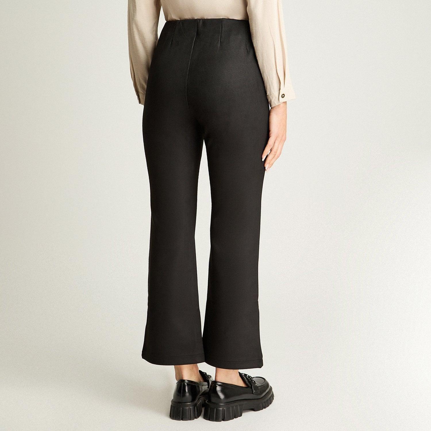 Calza Suede Mini Flare Negro-1