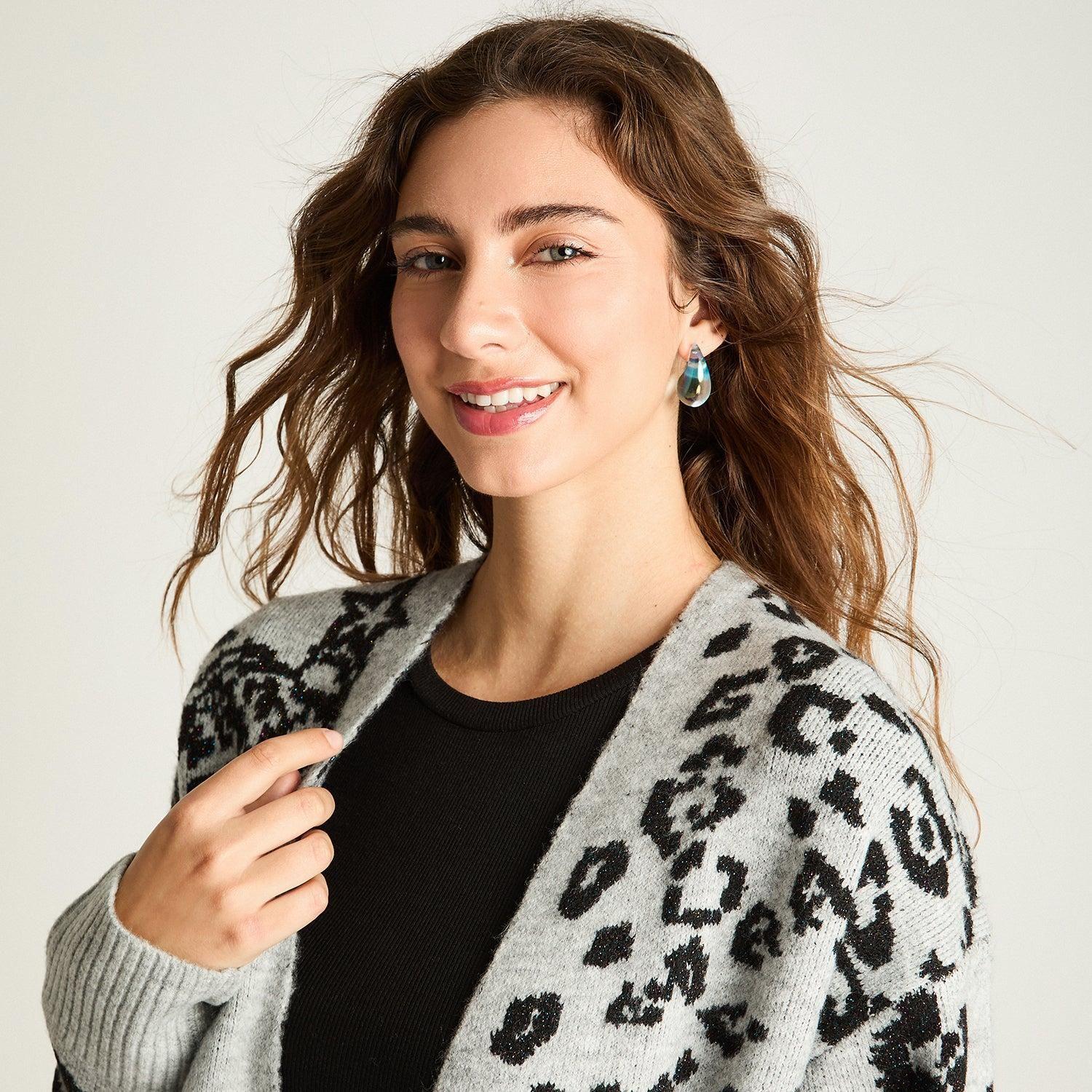 Tapado Jacquard Estampado Manga Larga Negro-2