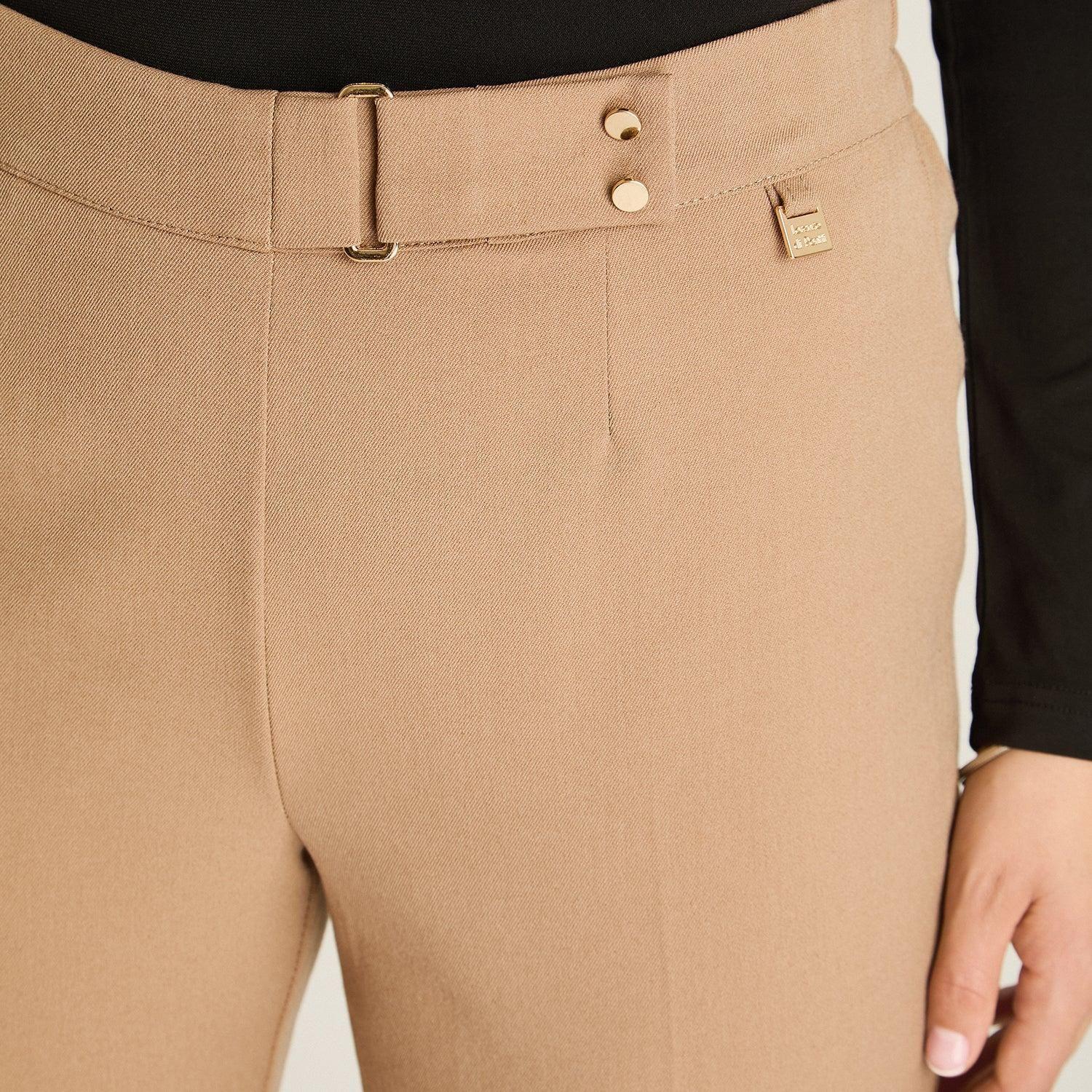 Pantalón Camel Básico Recto con Pretina Elasticada-2