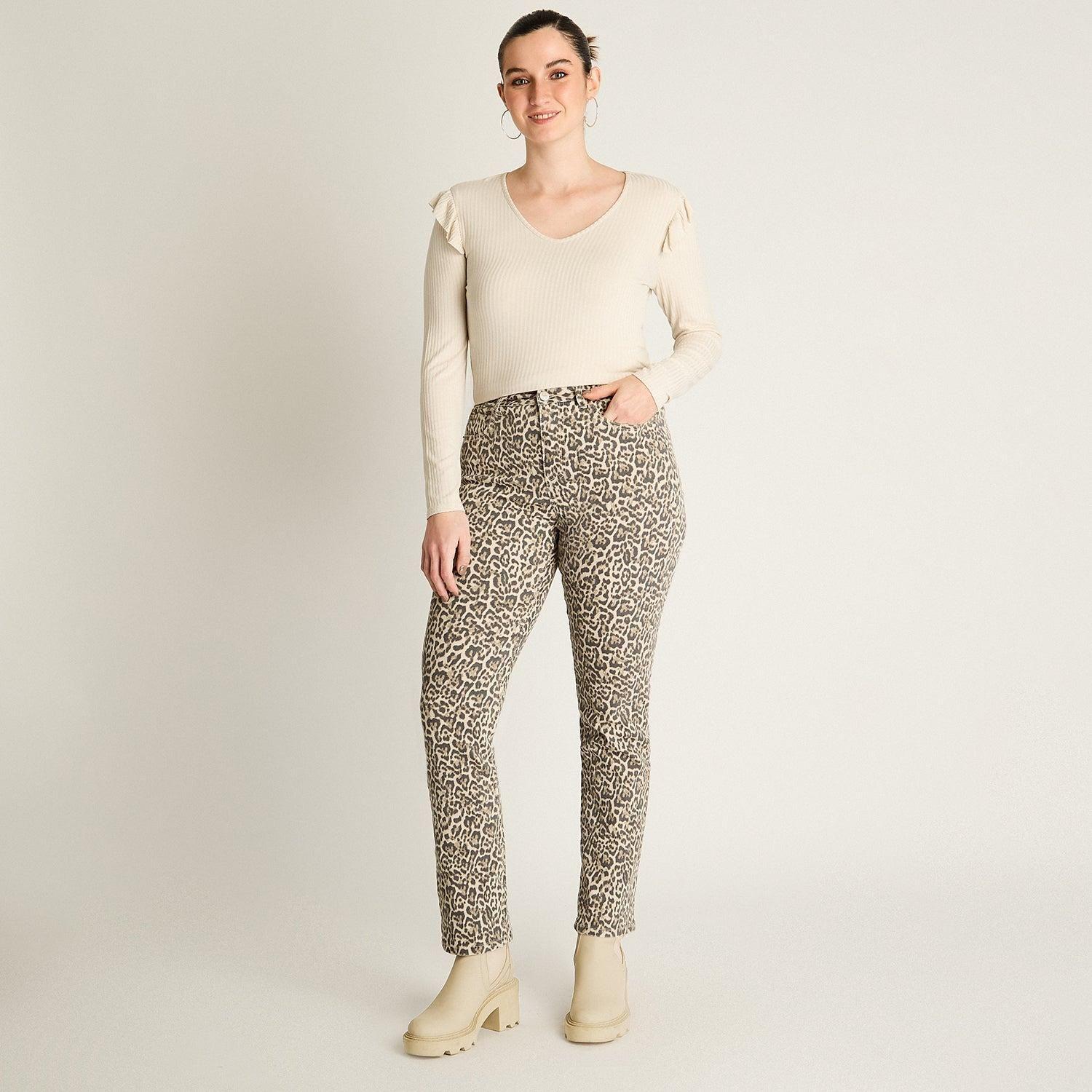 Jeans Animal Print Beige-3