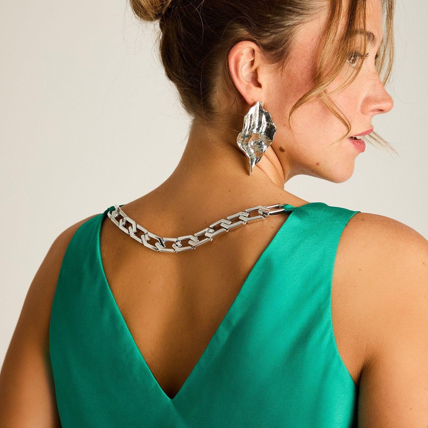 Blusa Verde Drapeada con Cadenita-4