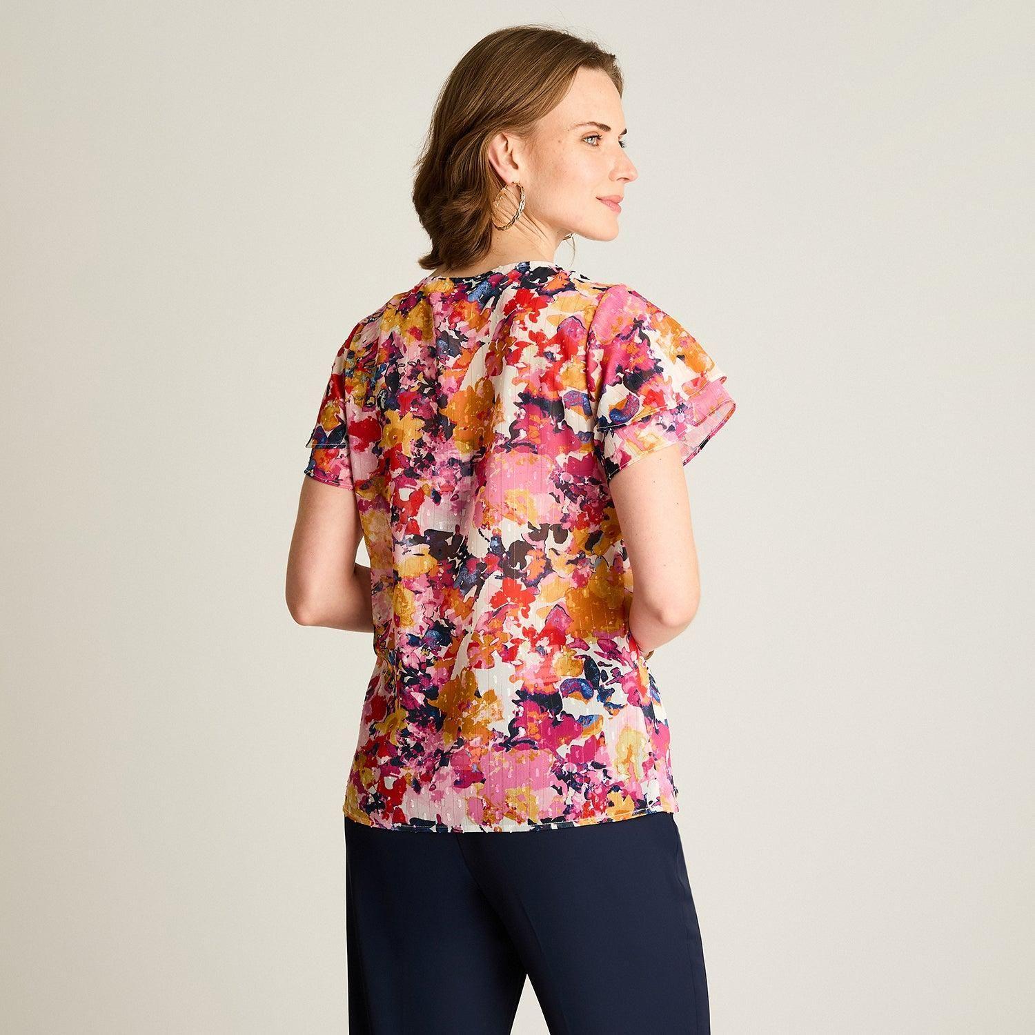 Blusa Fucsia Manga Corta con Forro-1