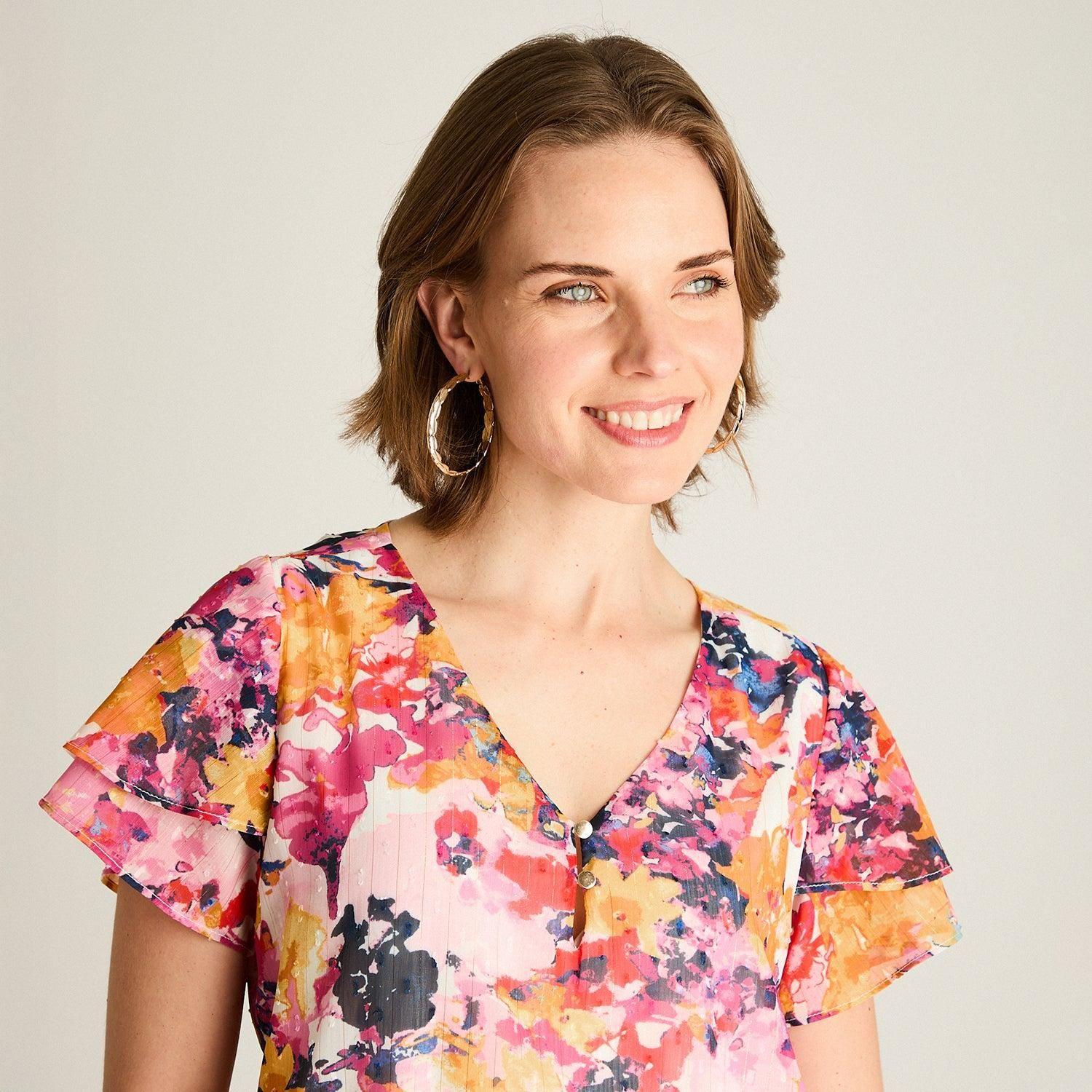 Blusa Fucsia Manga Corta con Forro-2