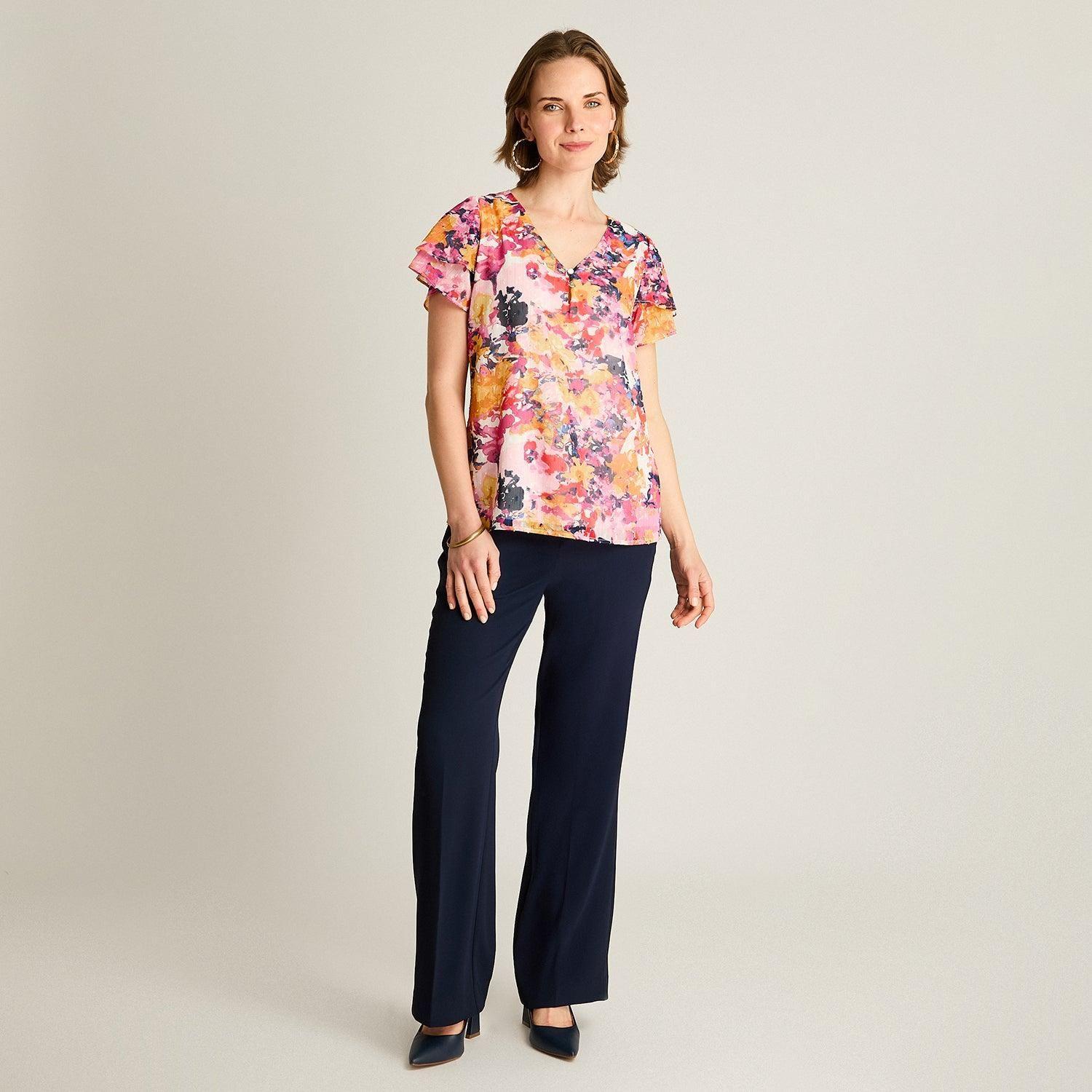 Blusa Fucsia Manga Corta con Forro-3