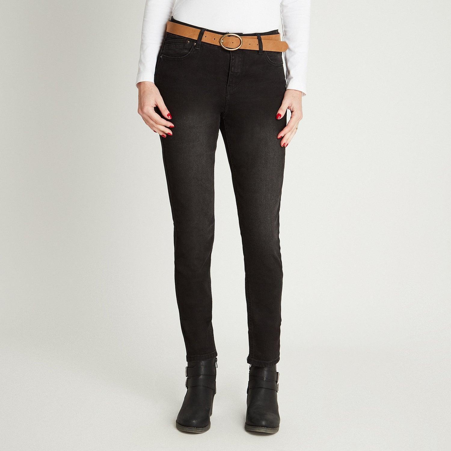 Skinny Jeans Negro Con Cinturón-0