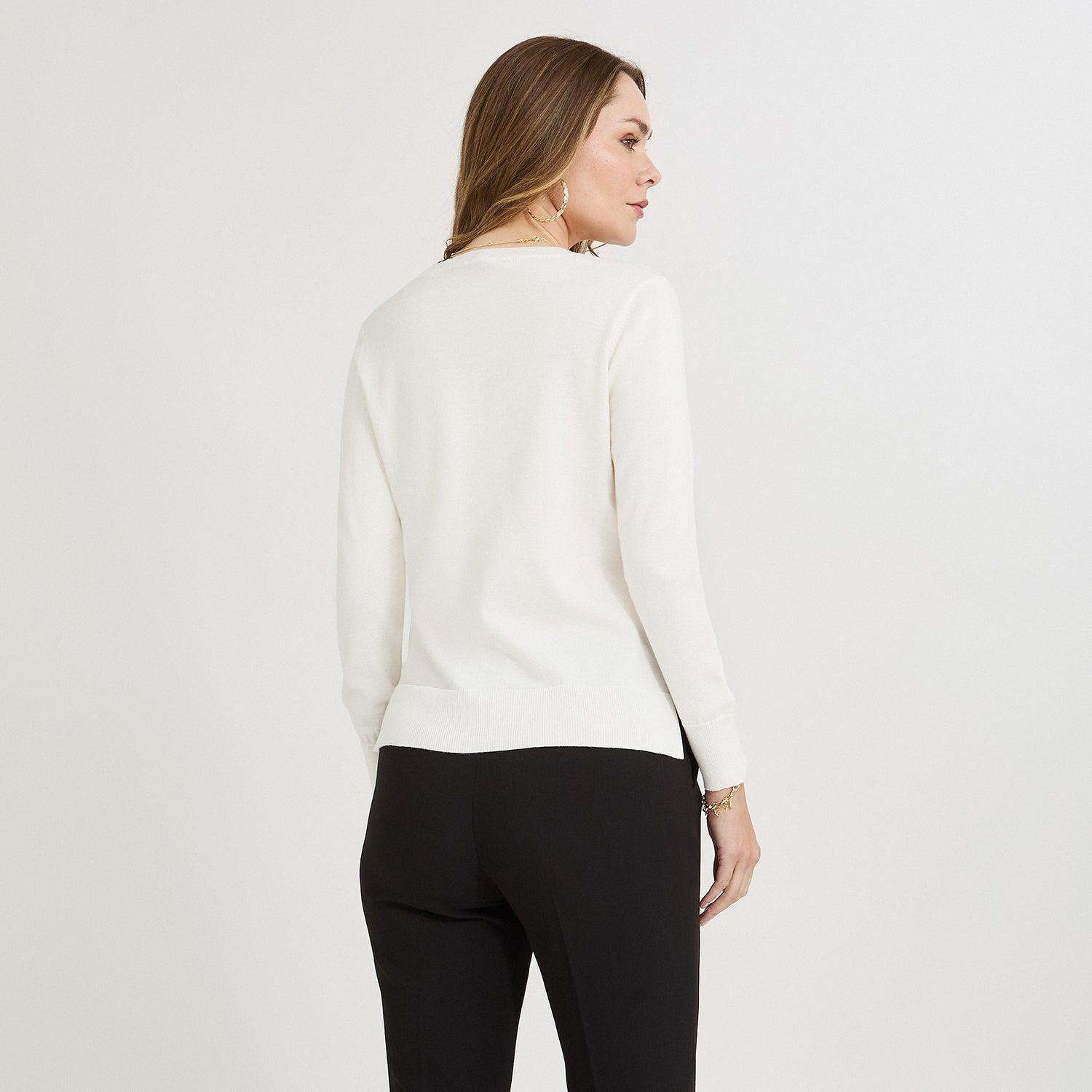 Sweater Escote Redondo con Lurex Crudo-3