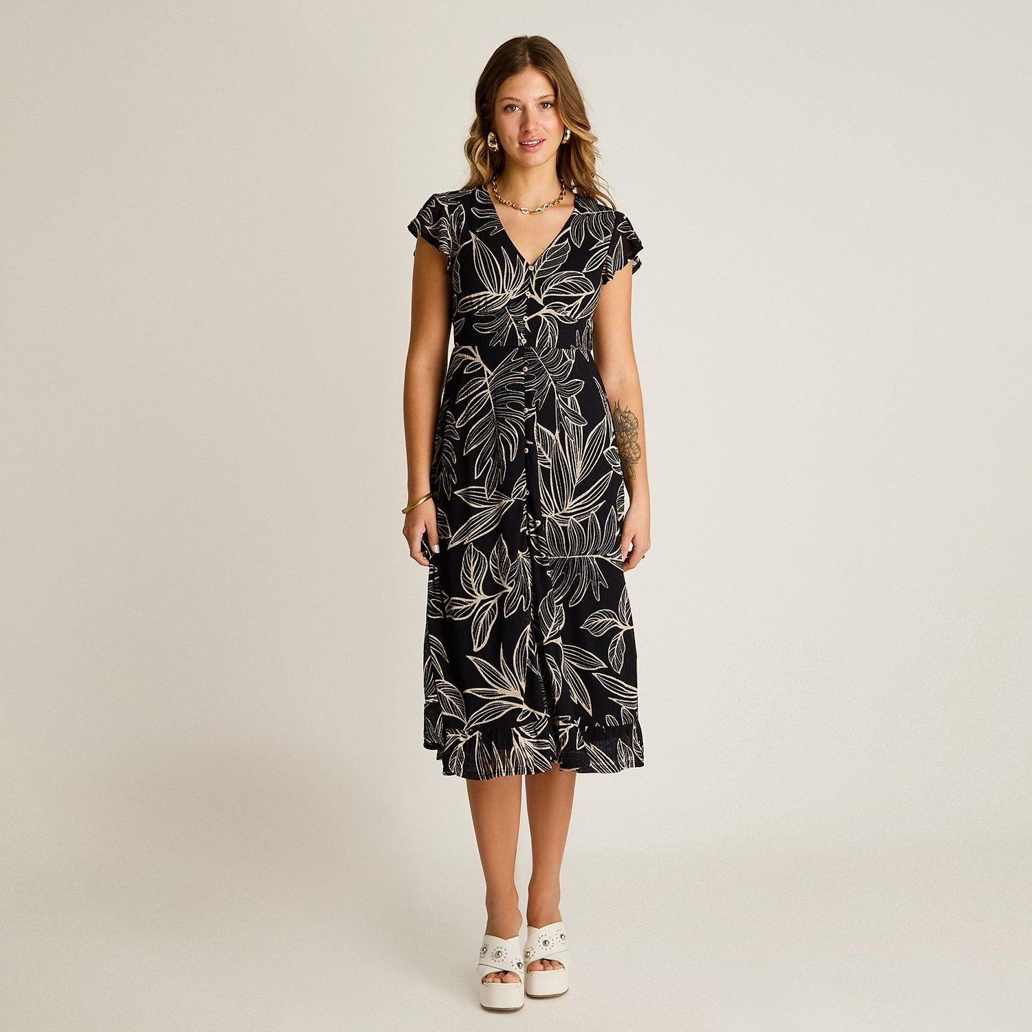 Vestido Maxi Azul Muy elasticado Con Forro Calce Normal-3