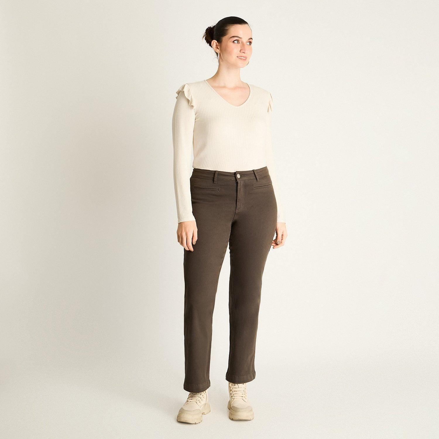 Jeans Wide Leg Gris Oscuro-4