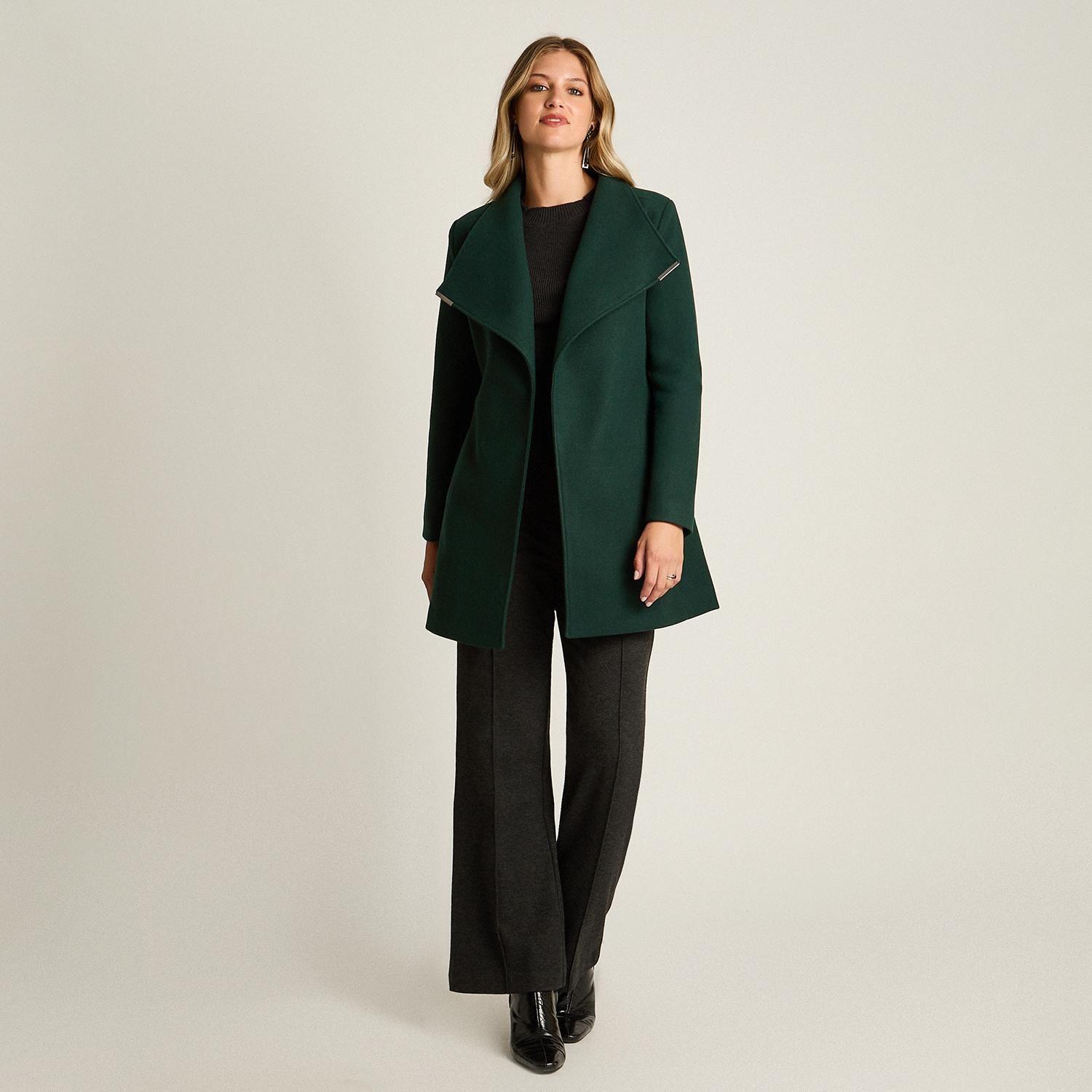 Abrigo Verde con Amarra en Cintura y Cuello Alto-3