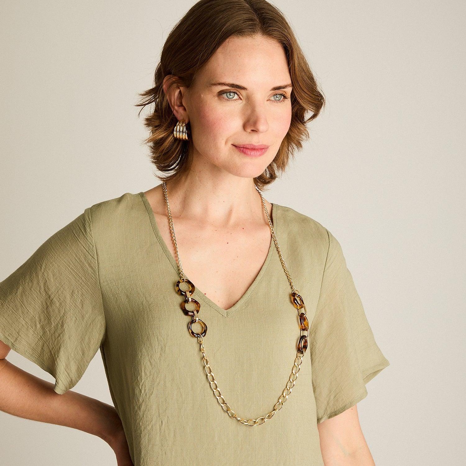 Vestido Midi Verde Con Collar-2