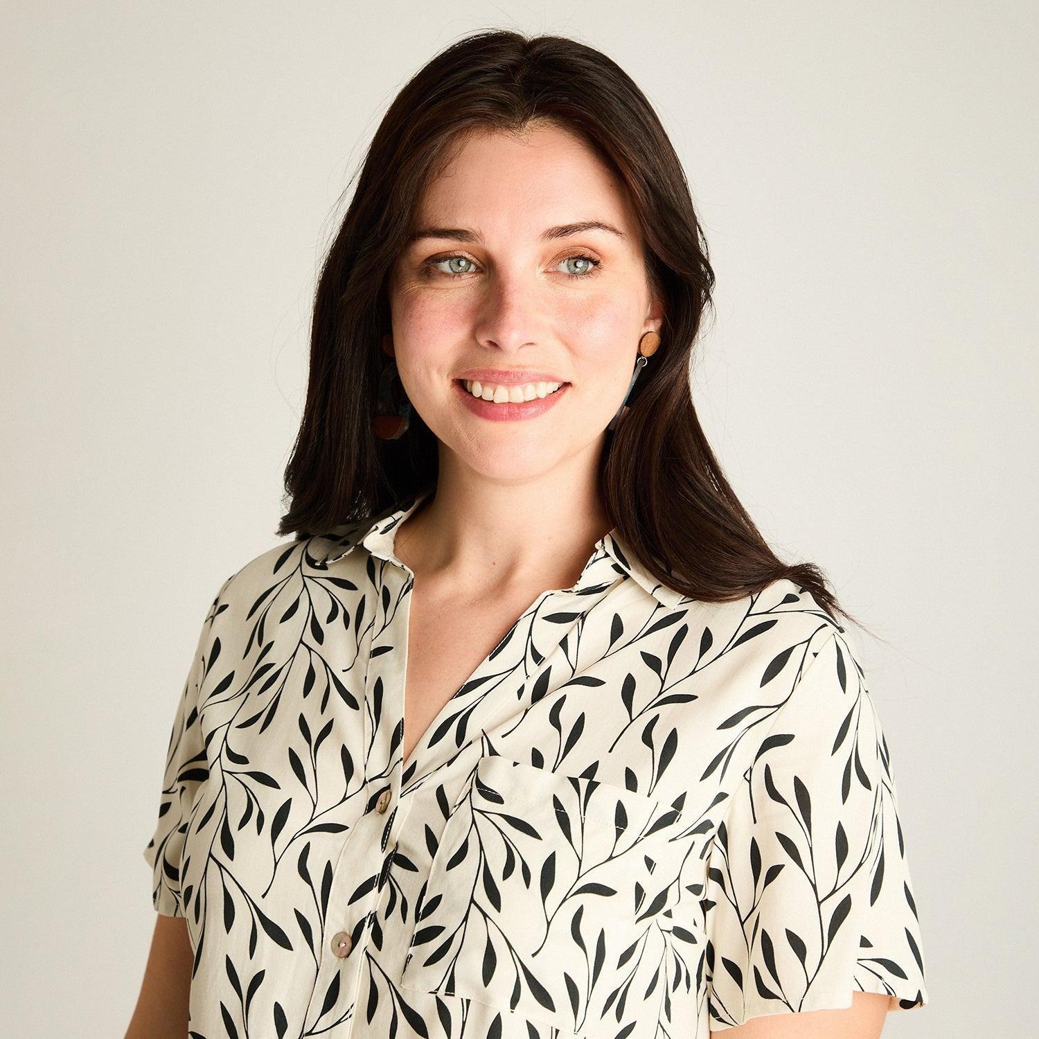 Blusa Blanco Manga Corta No Elasticado Sin Forro Calce Normal-2