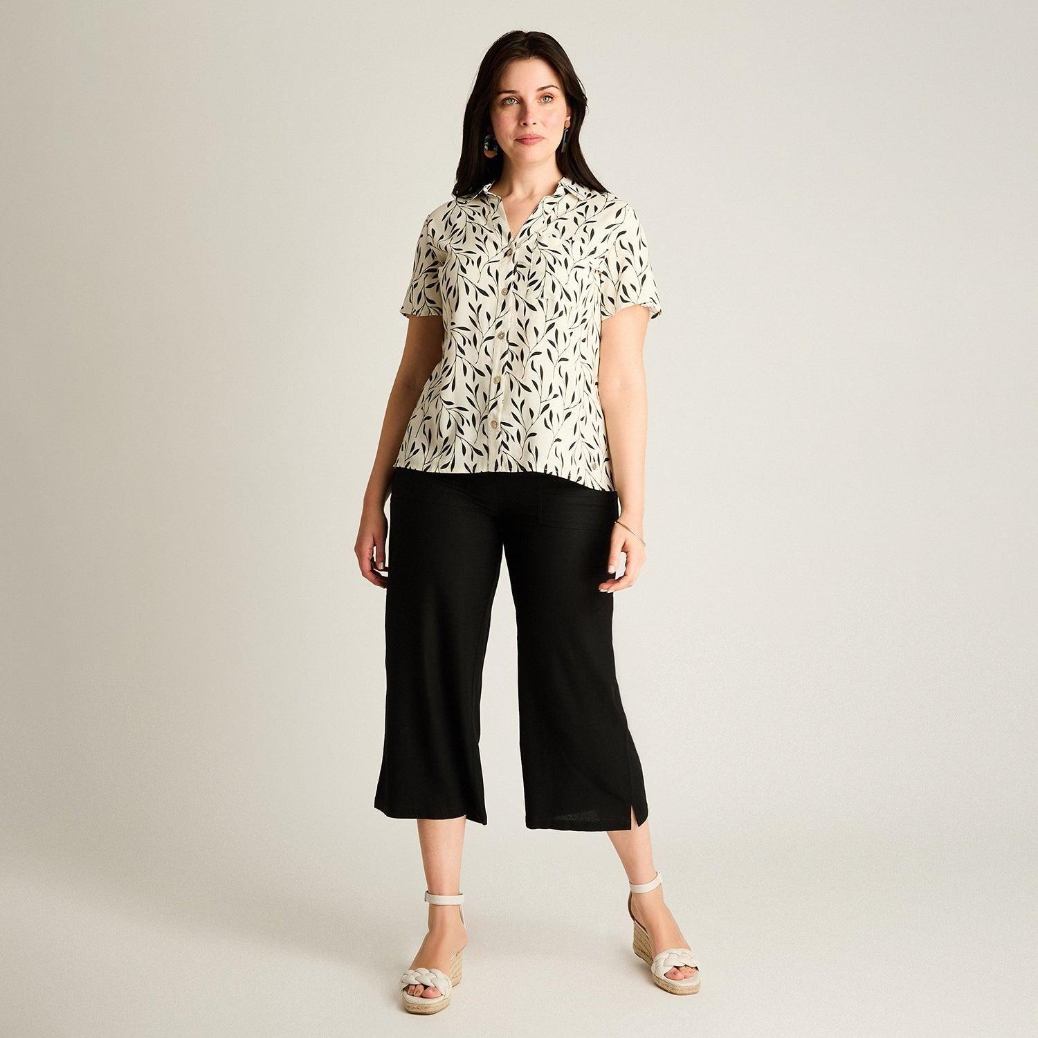 Blusa Blanco Manga Corta No Elasticado Sin Forro Calce Normal-3