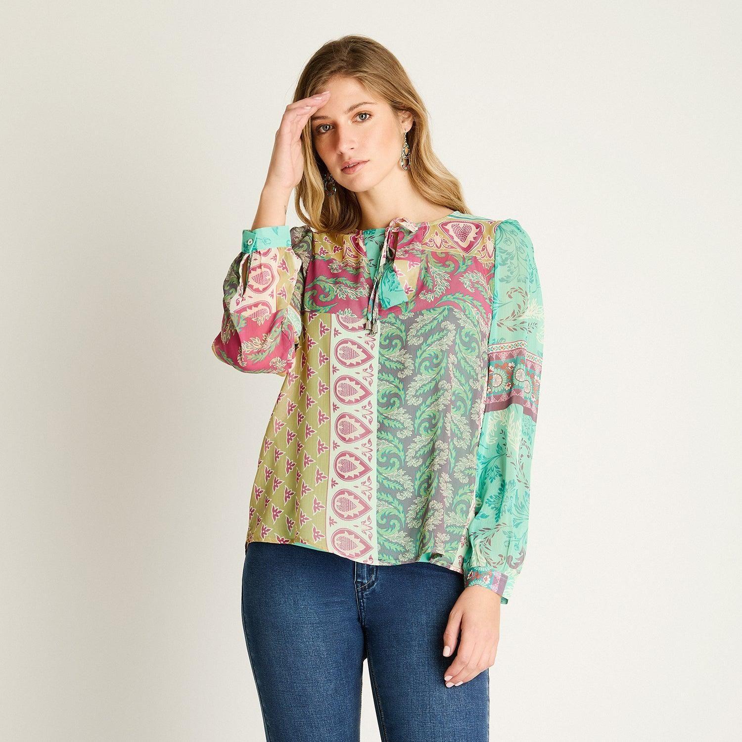 Blusa Estampada Magenta-0