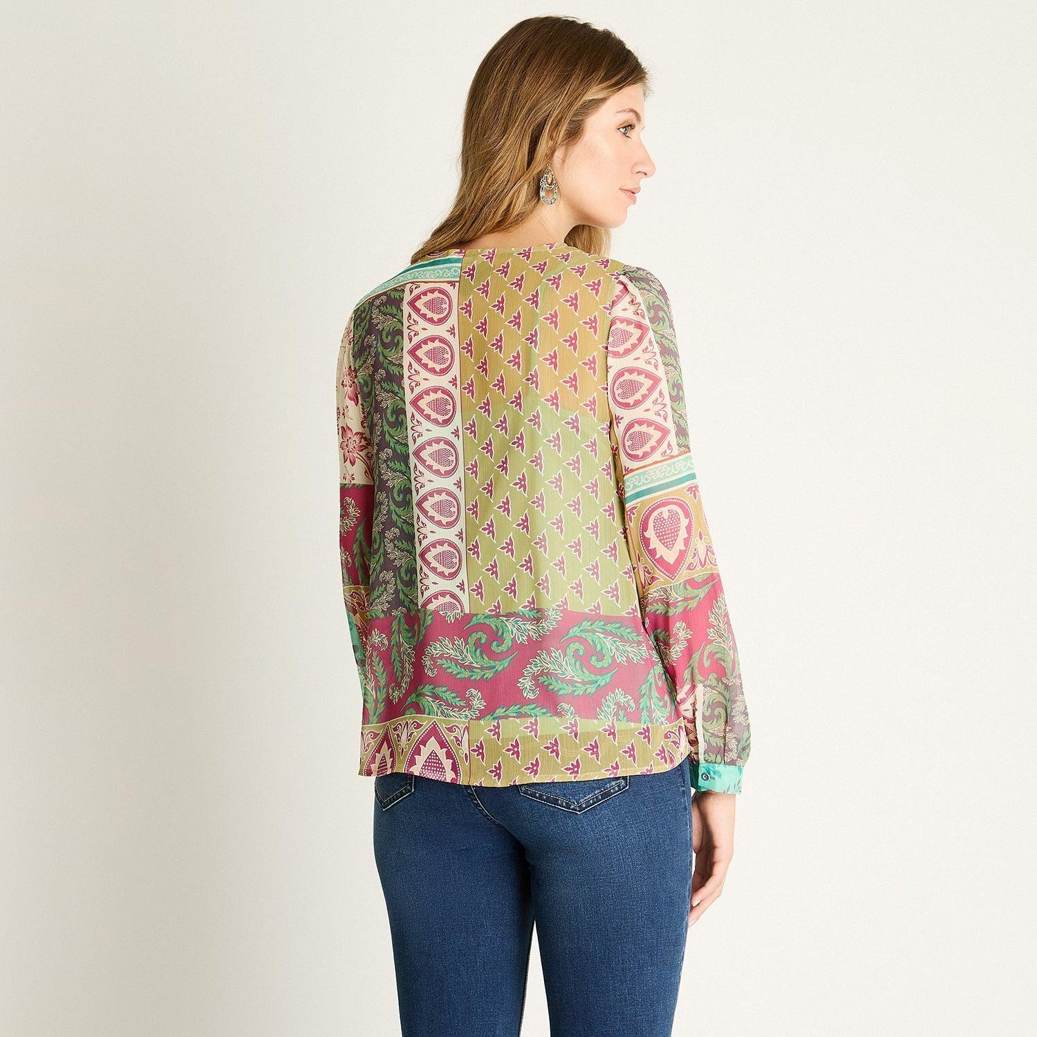 Blusa Estampada Magenta-1