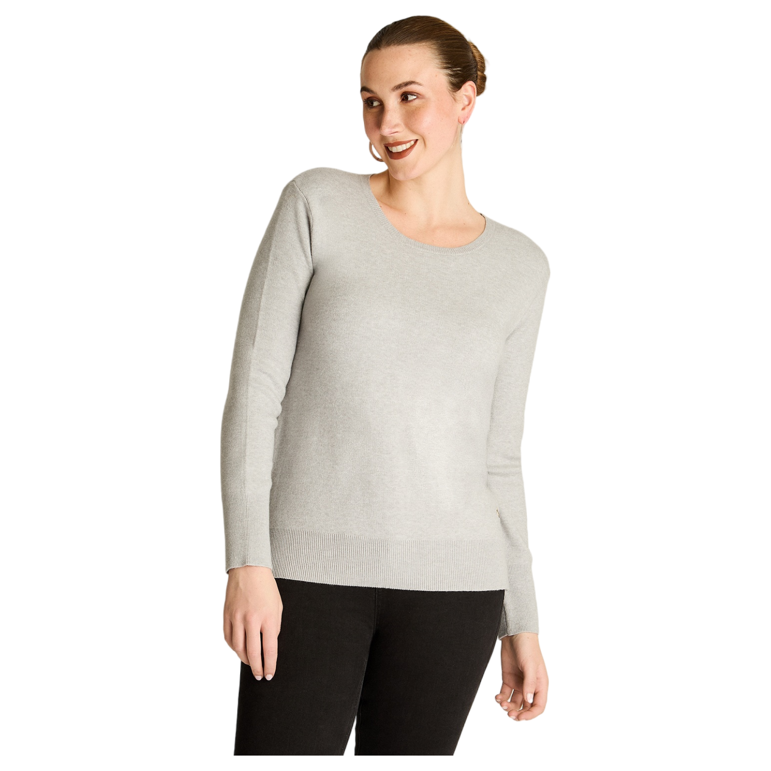 Sweater Gris Escote Redondo-0