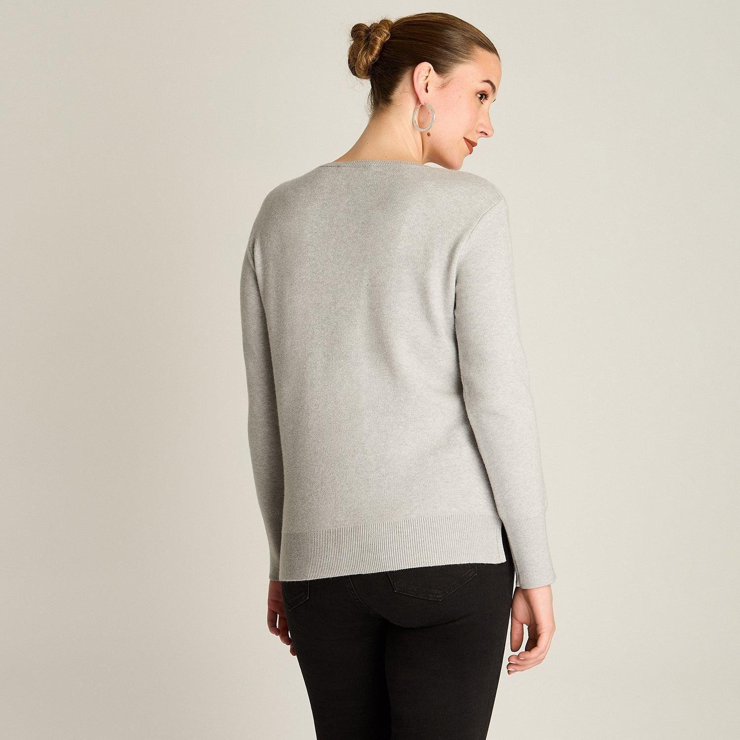 Sweater Gris Escote Redondo-1