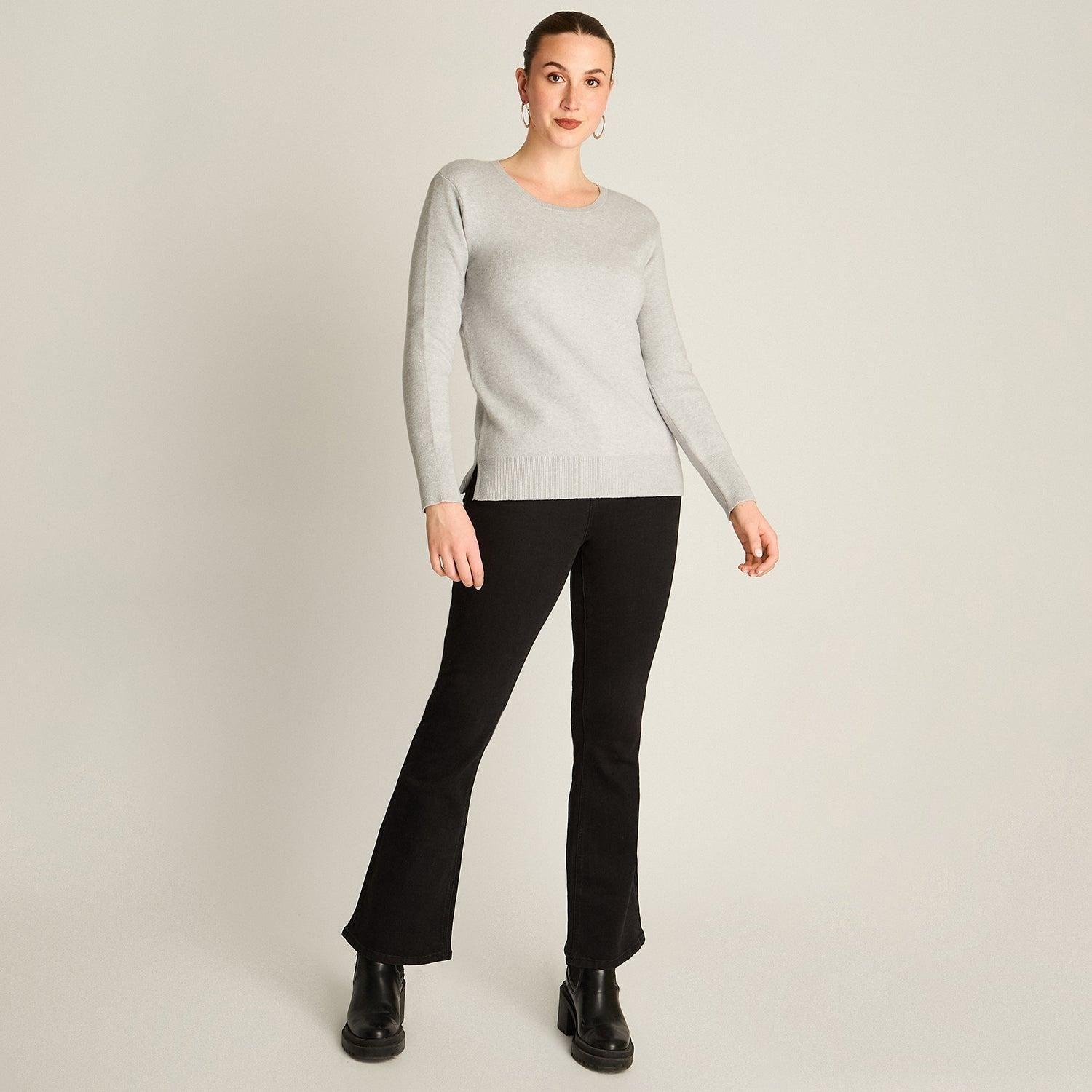 Sweater Gris Escote Redondo-3