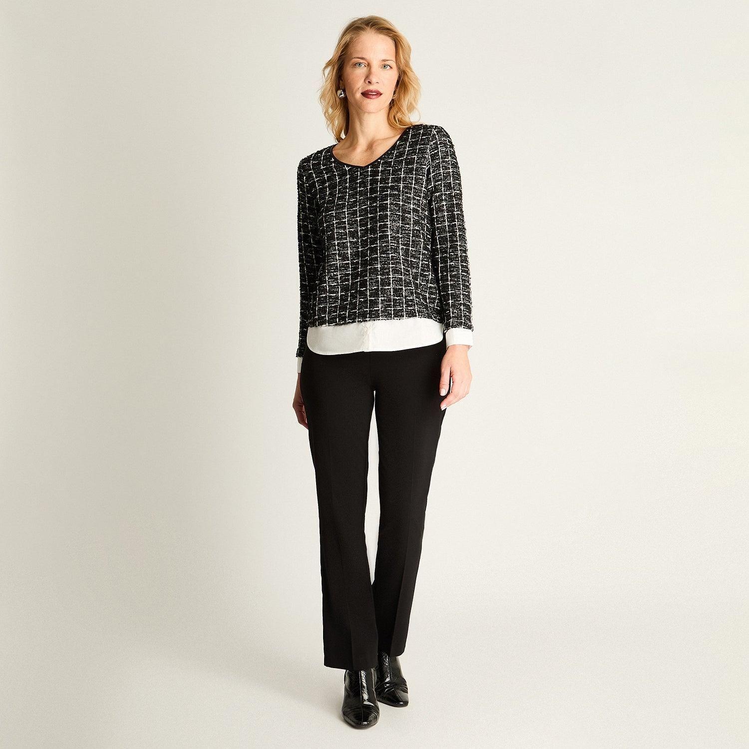 Polera Lanila Escoces Con Blusa Negro-3