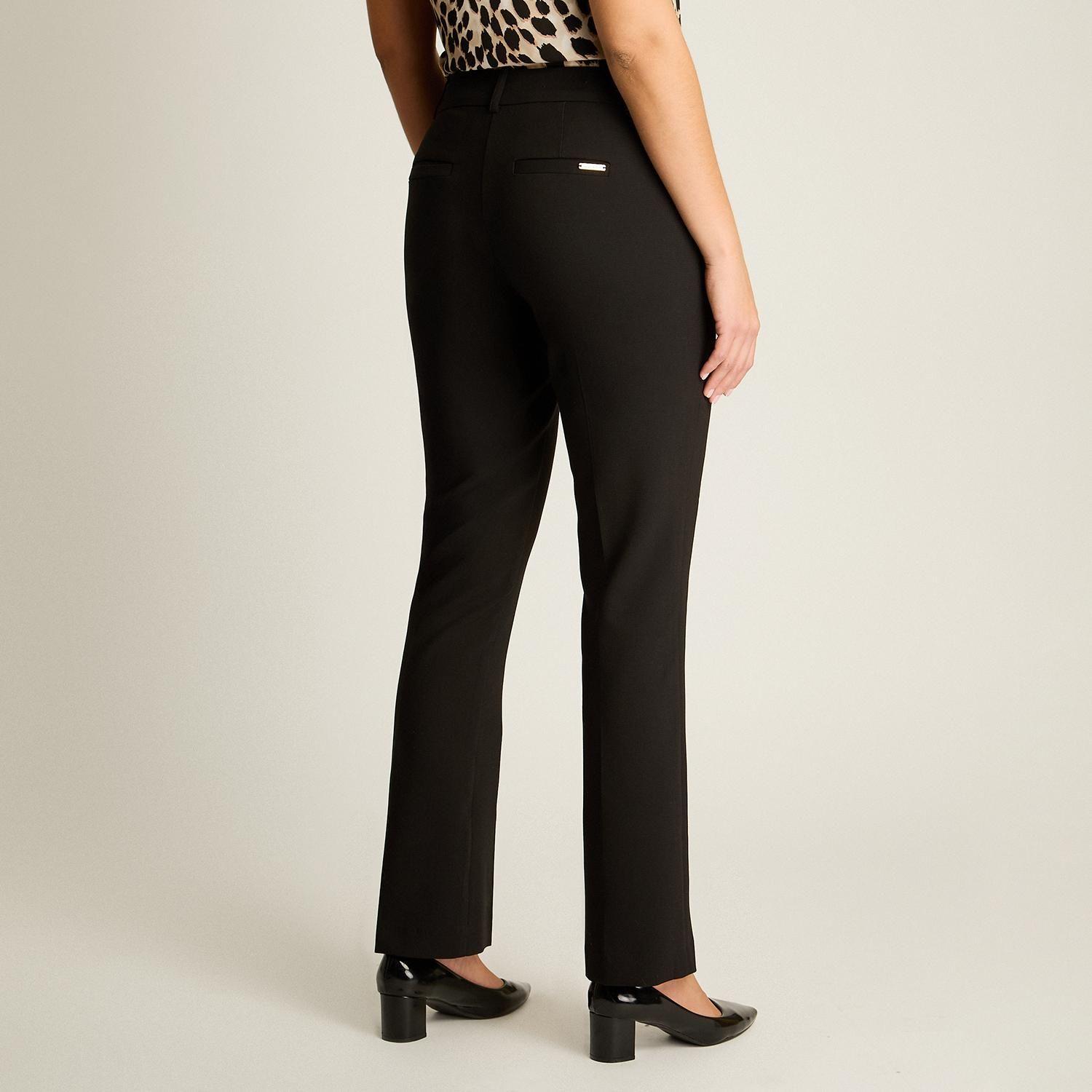 Pantalón Formal Negro Recto con Dos Botones-1