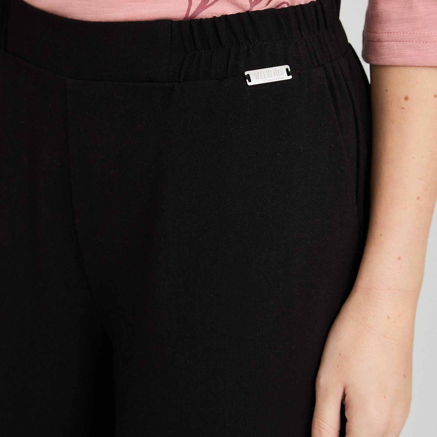 Pantalón Sport Palazzo Pretina Elasticada Negro-2