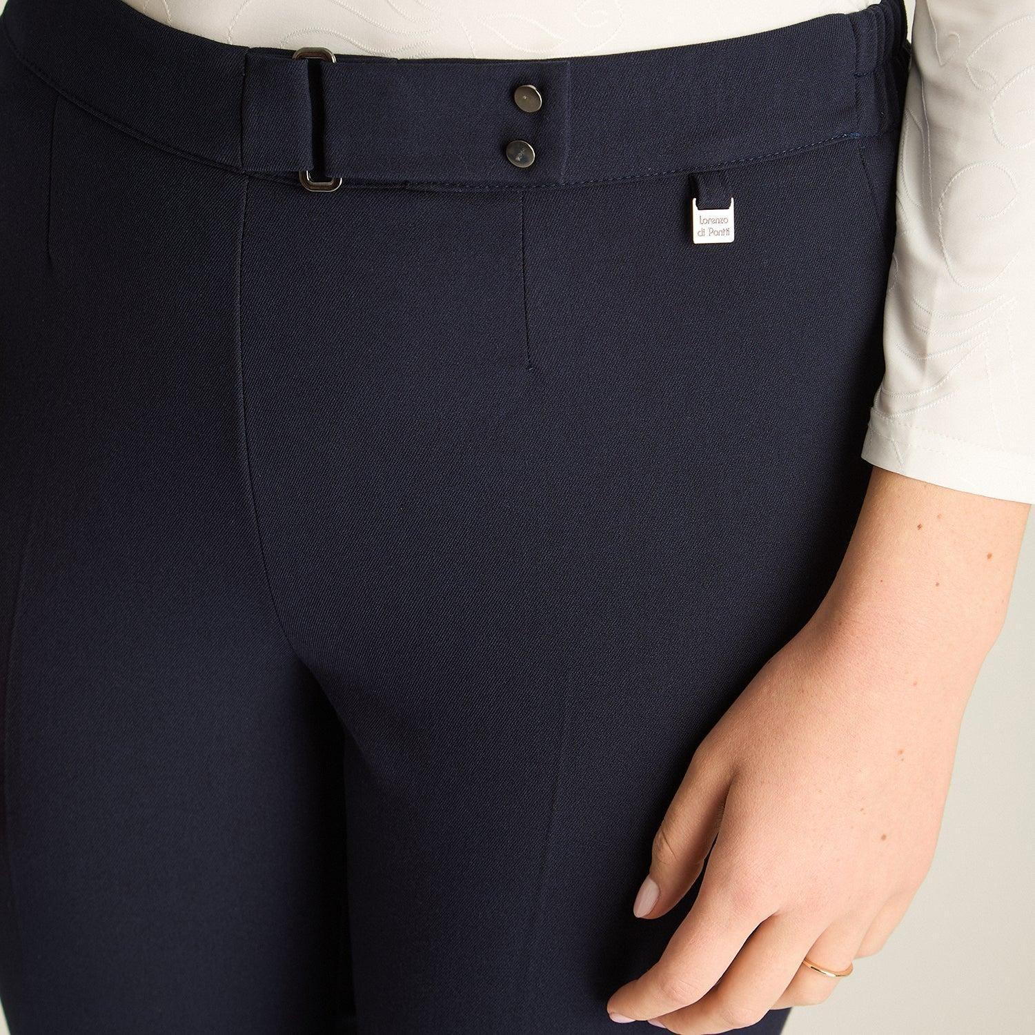 Pantalón Azul Básico Recto con Pretina Elasticada-2