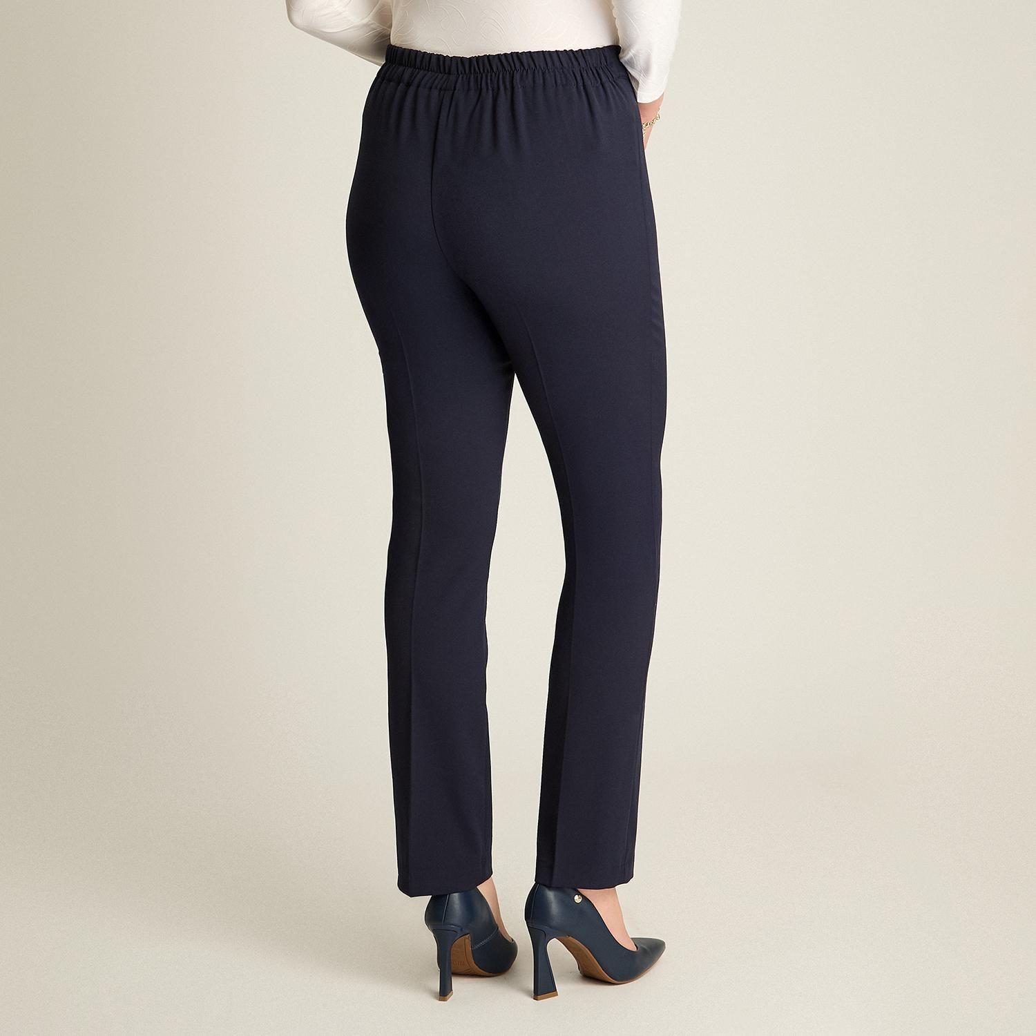 Pantalón Azul Básico Recto con Pretina Elasticada-1