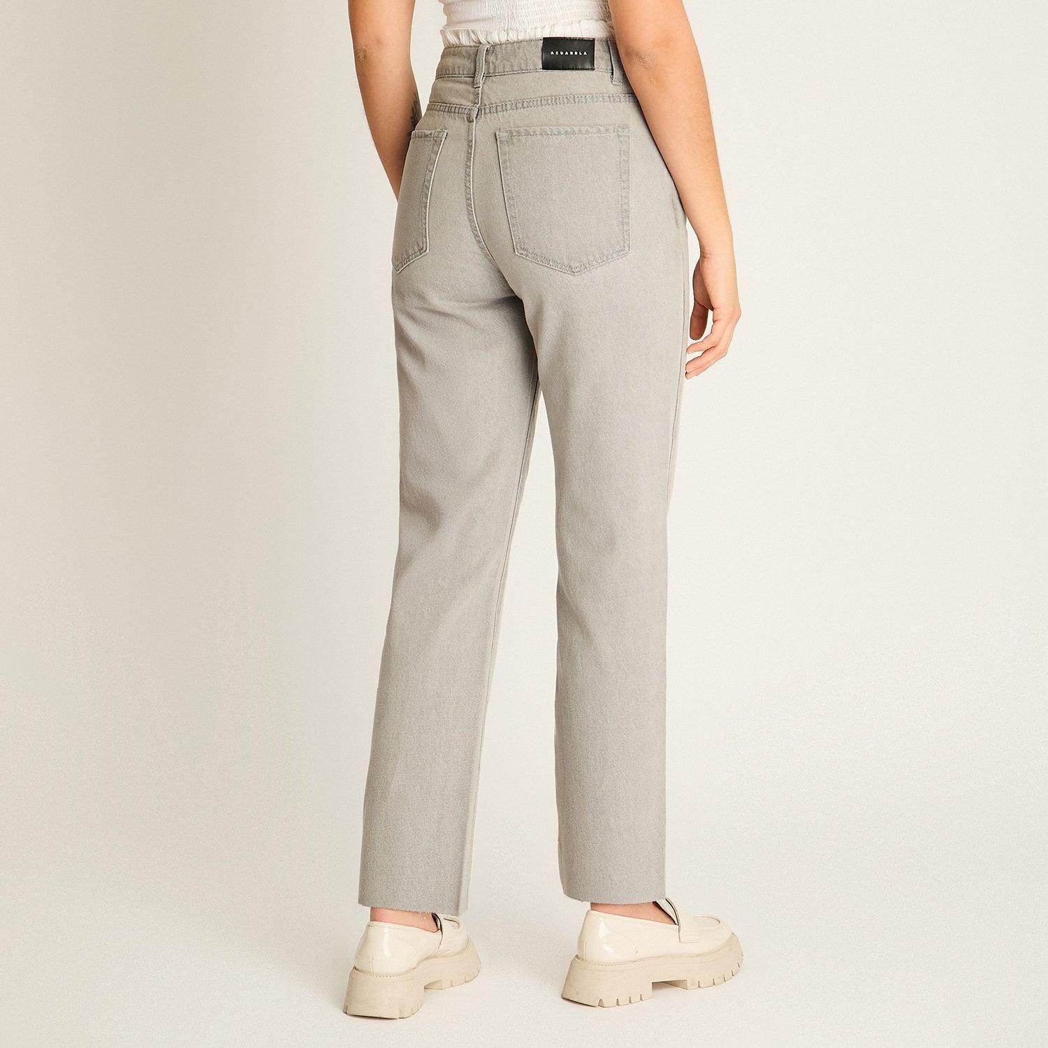 Jeans Gris Mom Con Ruedo-2