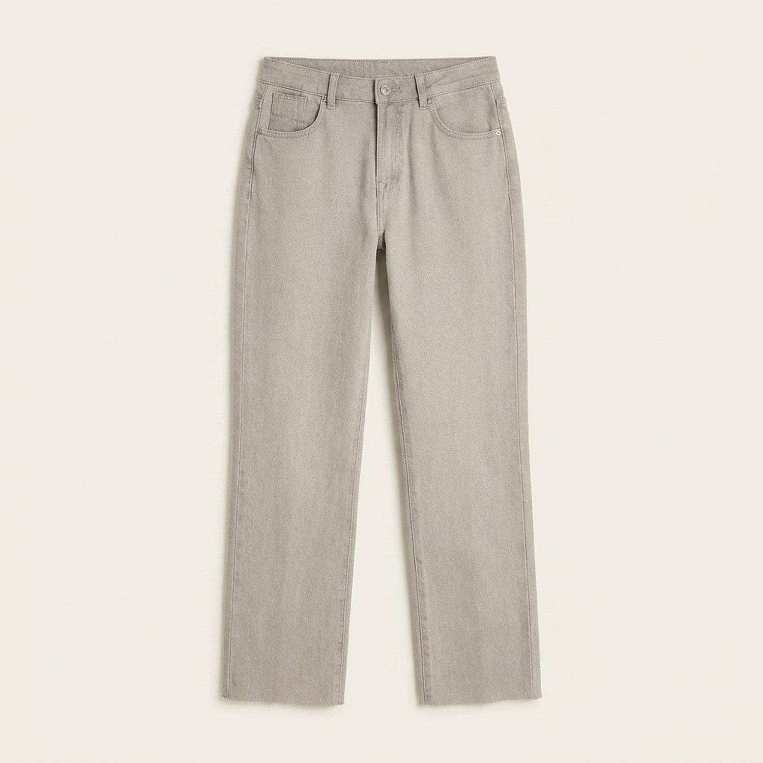Jeans Gris Mom Con Ruedo-5
