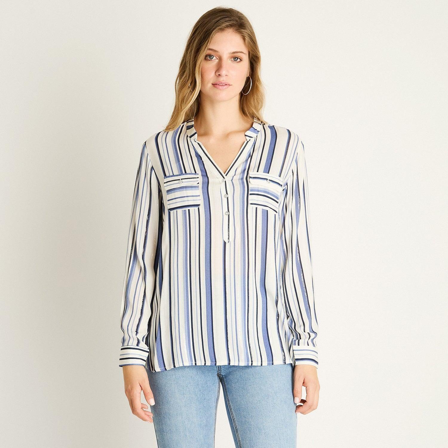 Blusa Blanca con Rayas-0