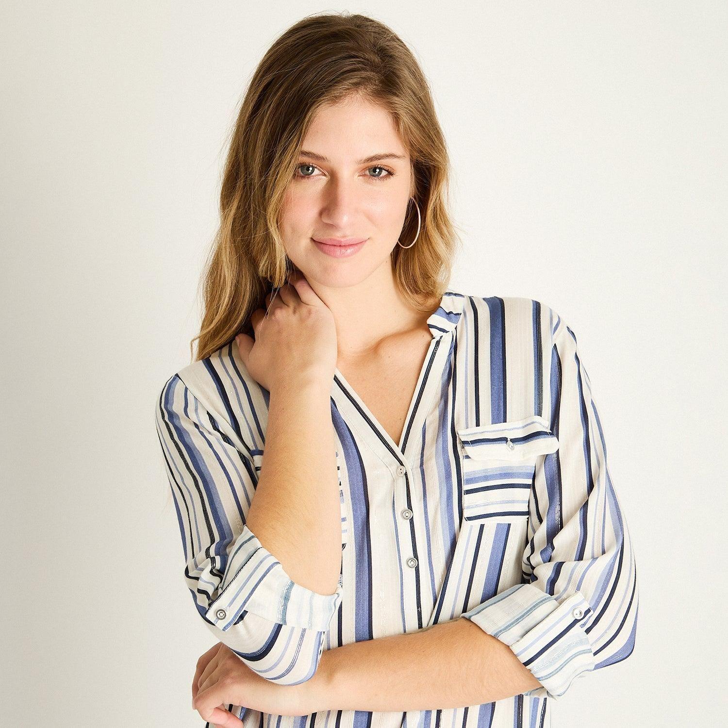 Blusa Blanca con Rayas-2