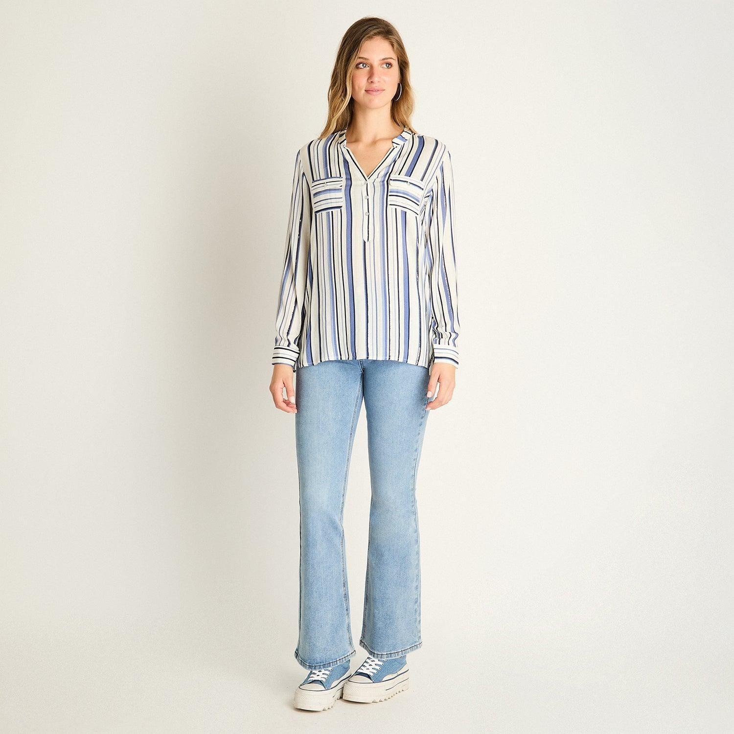 Blusa Blanca con Rayas-3