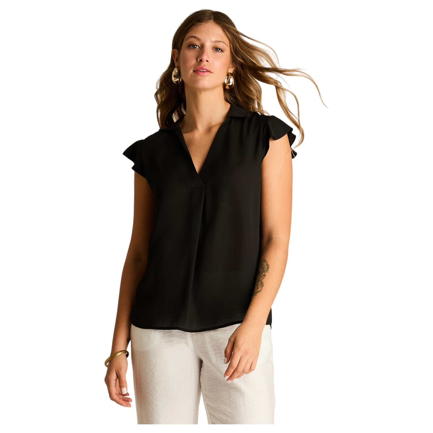 Blusa Negra Manga Corta-0