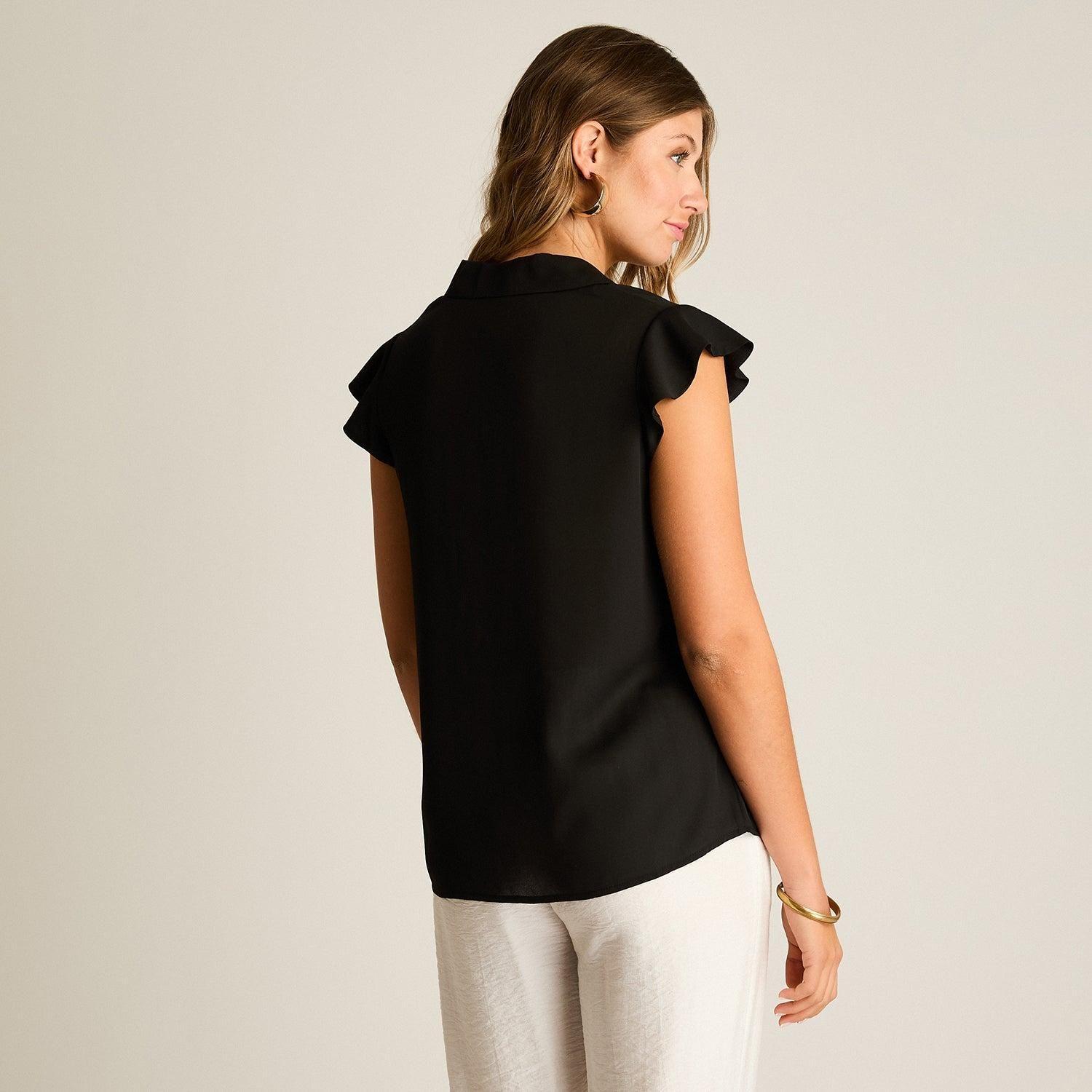 Blusa Negra Manga Corta-1