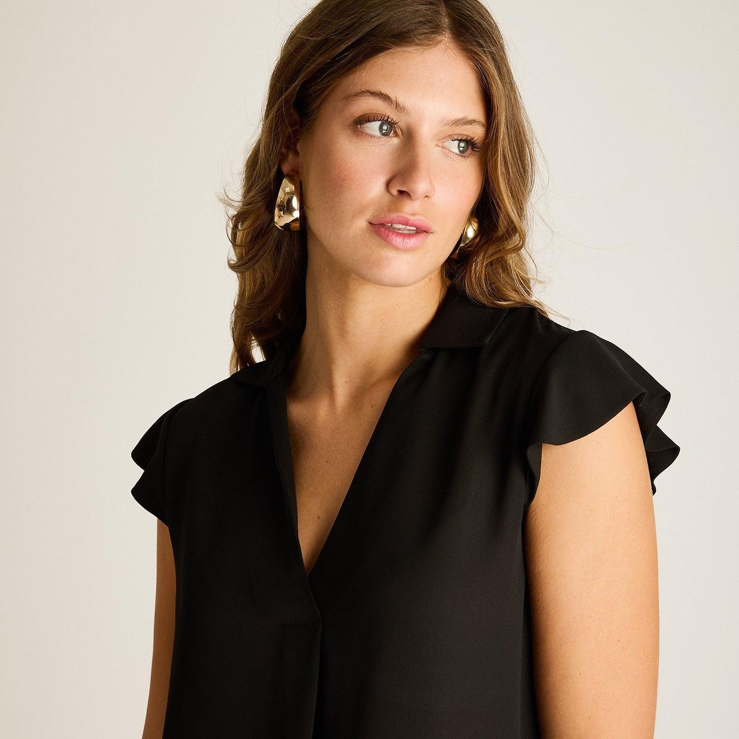 Blusa Negra Manga Corta-2