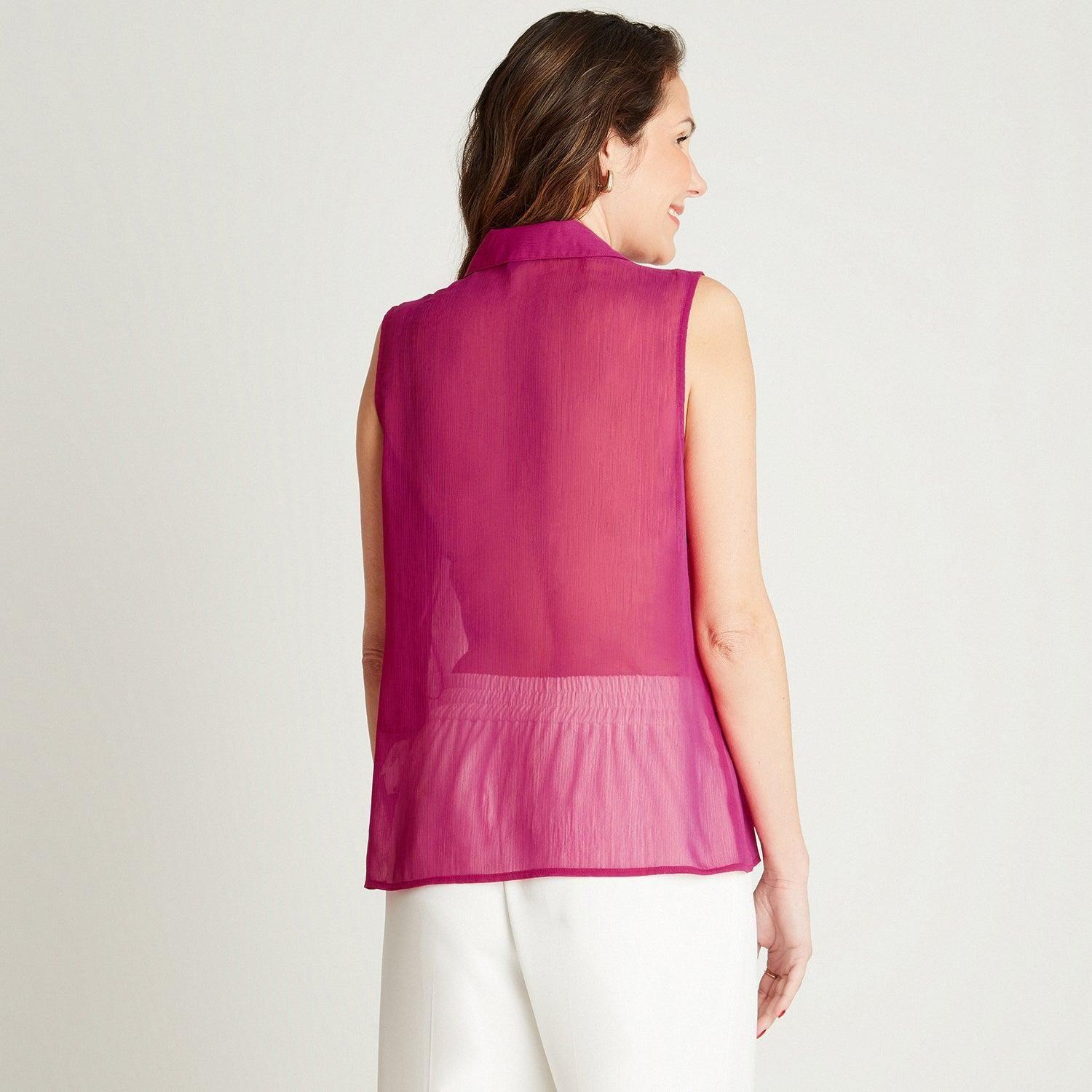 Blusa Fucsia Con Detalle De Volante-1