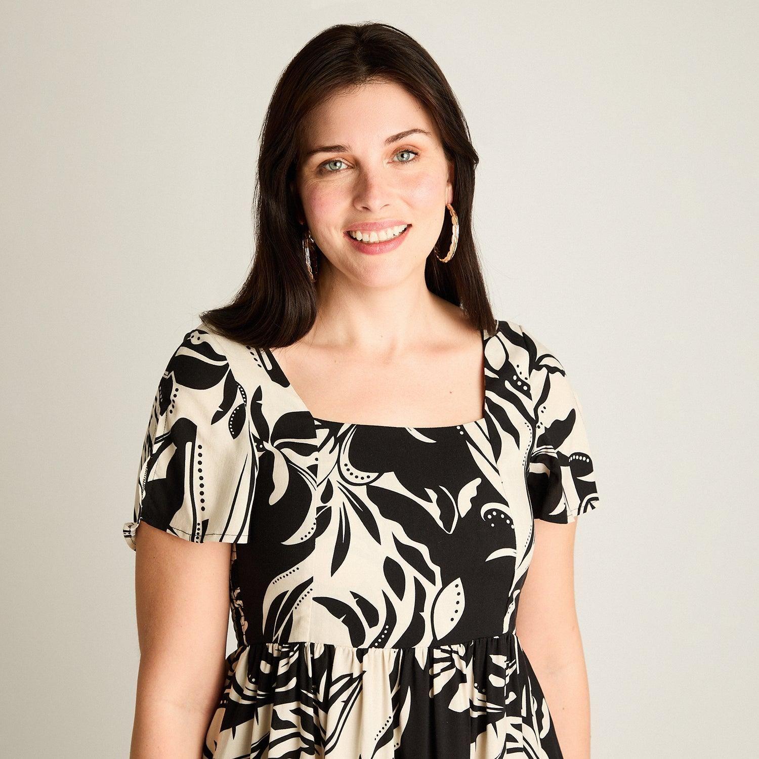 Vestido Maxi Negro Baja elasticidad Sin Forro Calce Normal-2