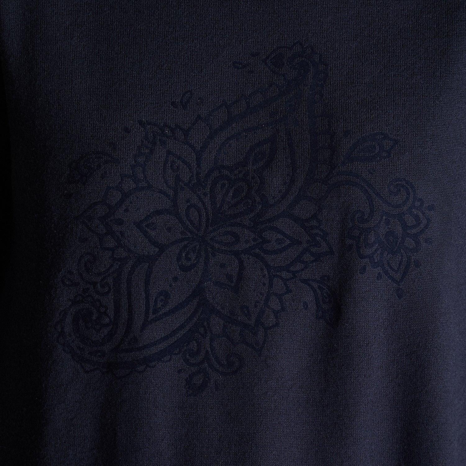 Polera Manga Larga Lanilla Print Frontal Azul-2