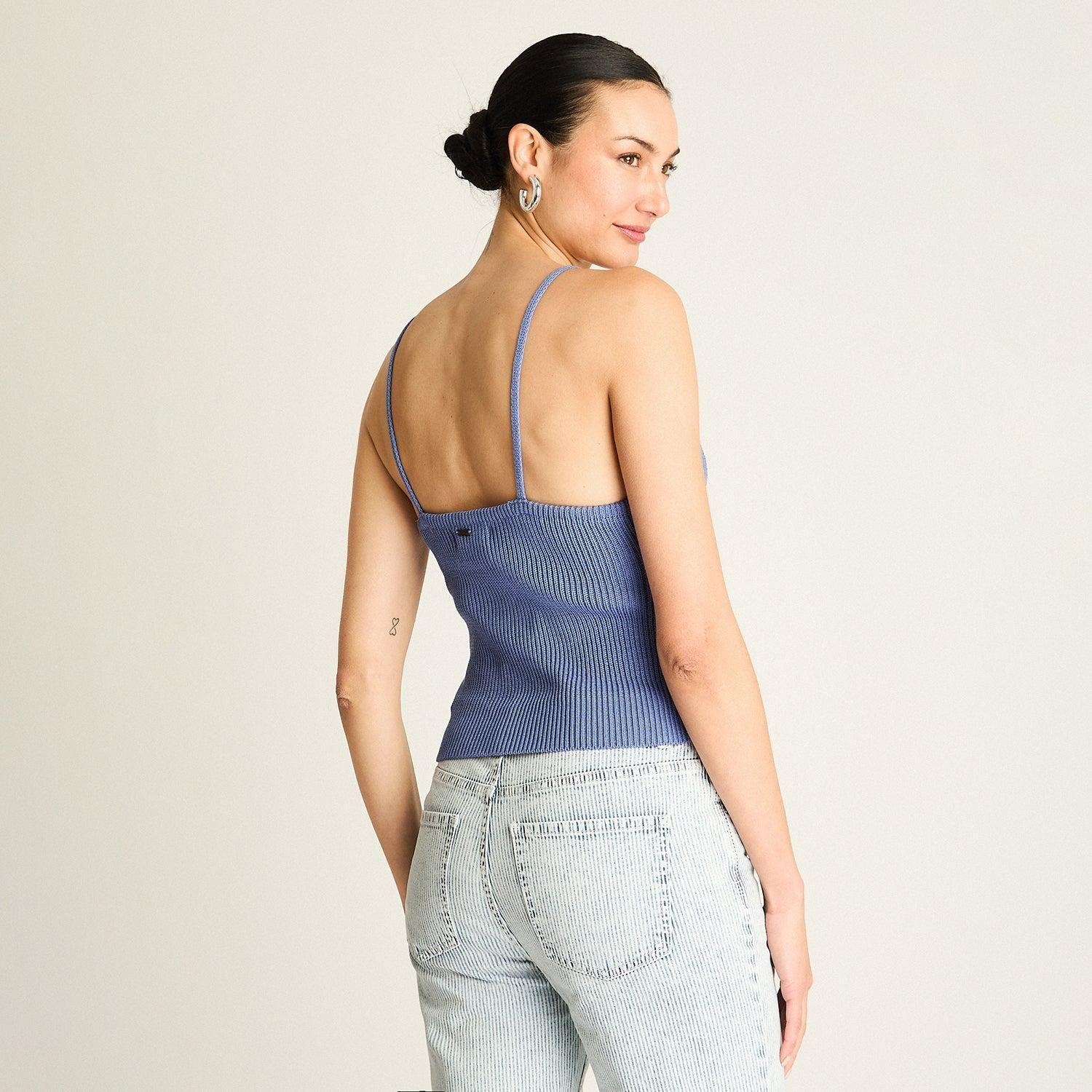 Polera Azul Breteles finos-1