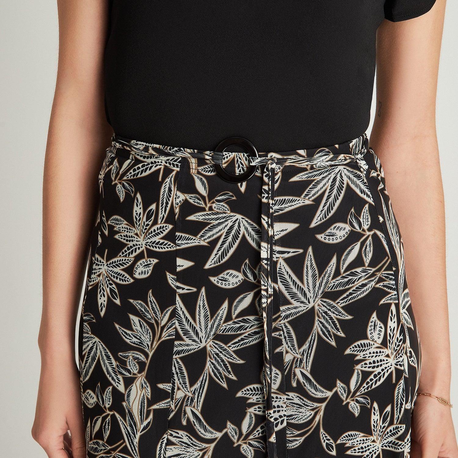 Falda Larga Negro Estampado-2