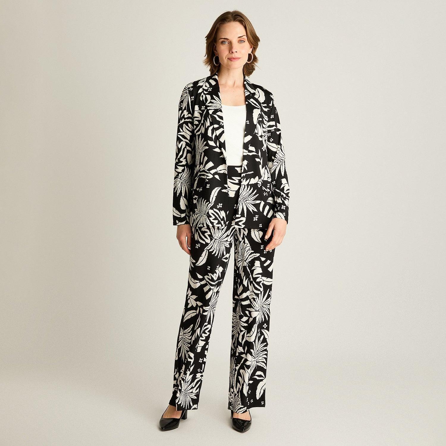 Tapado Negro Estampado Tropical-3