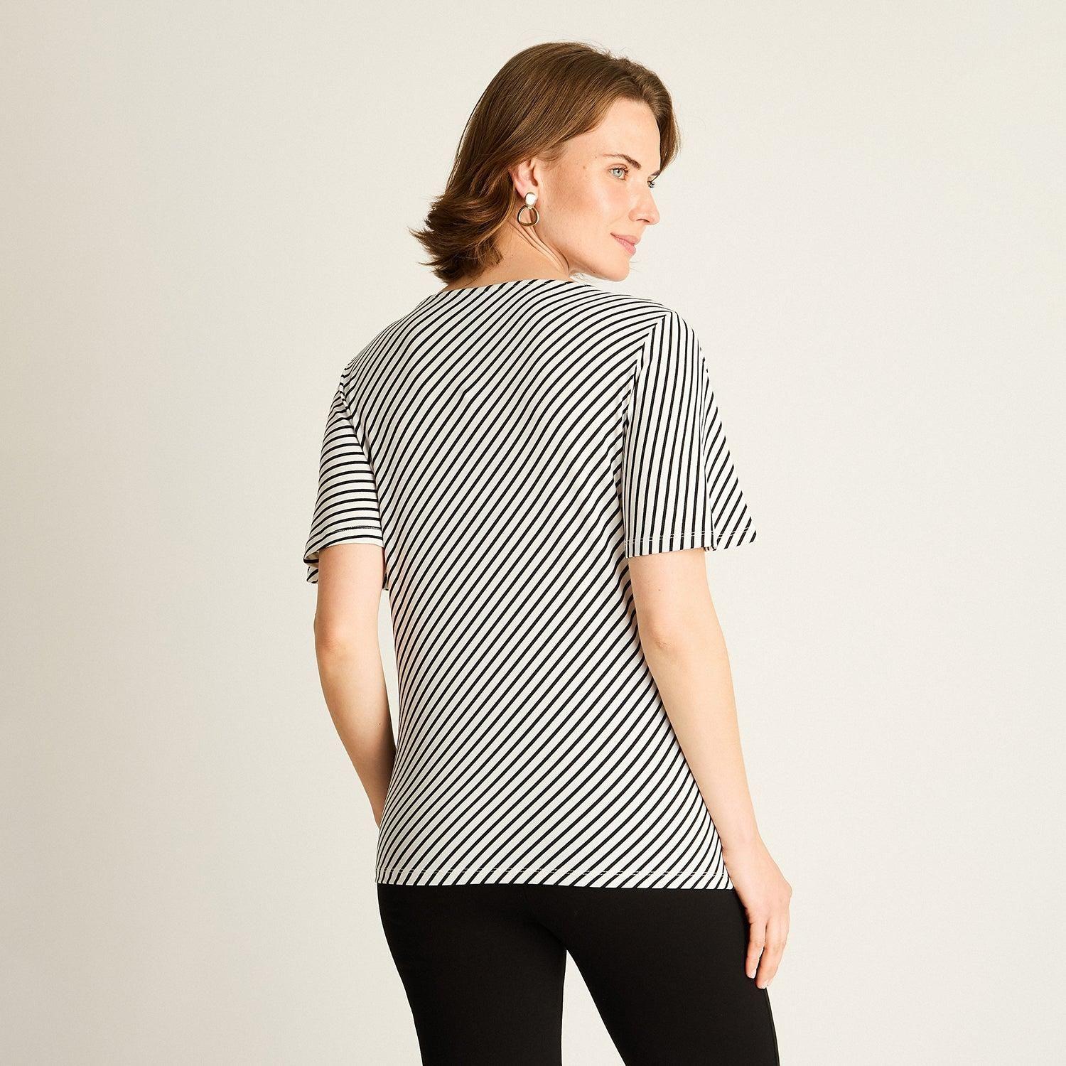 Polera Crudo a Rayas Diagonales-1