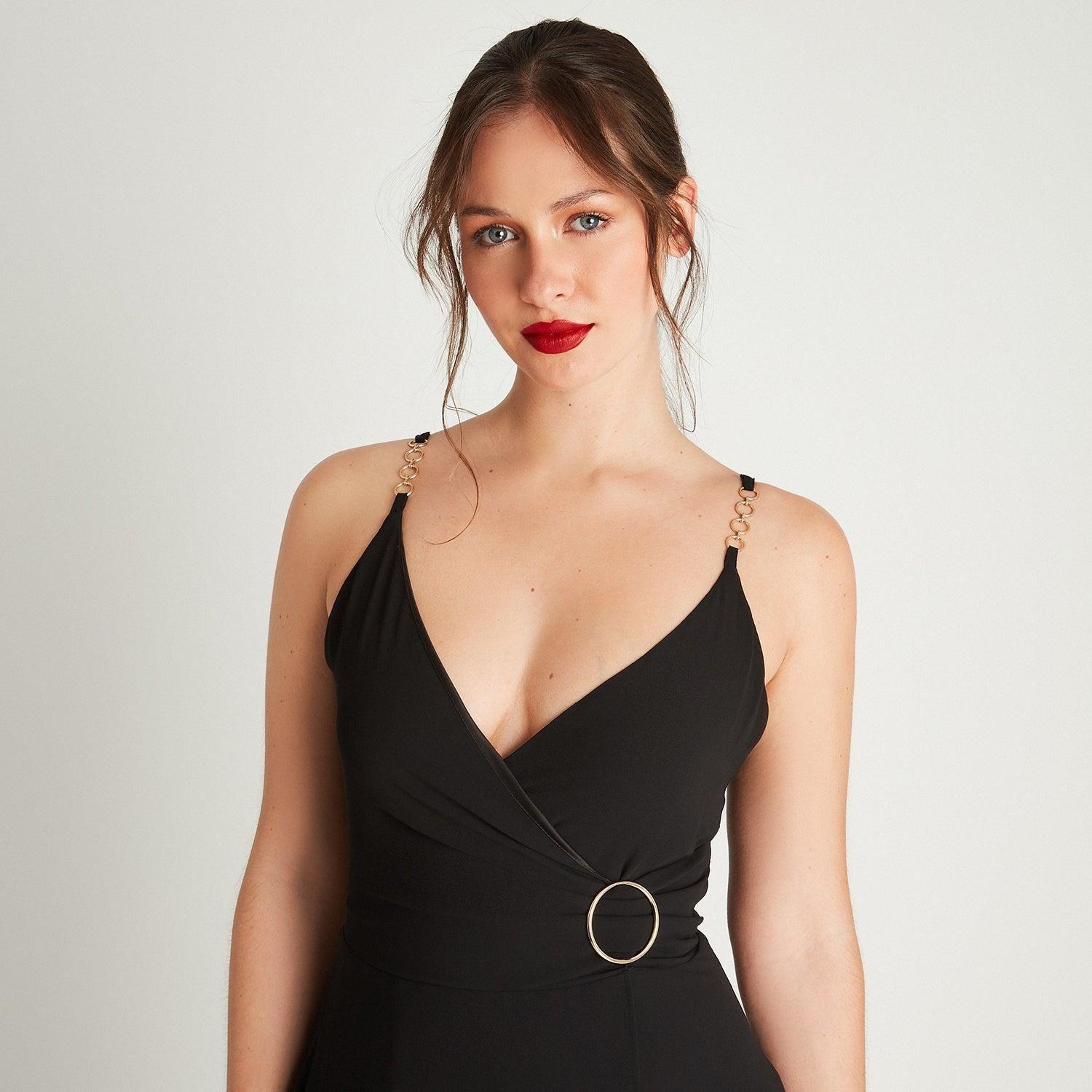 Vestido Negro Sin Manga Tirantes-2